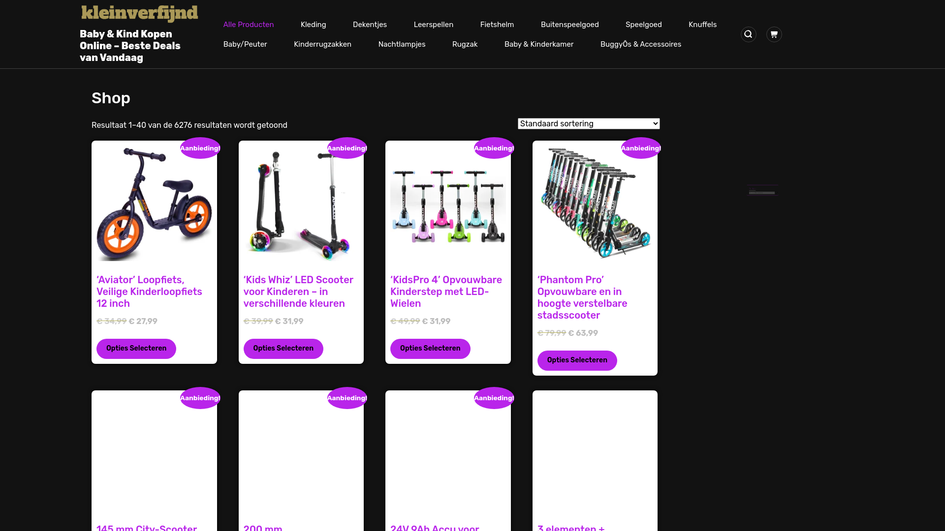 website screenshot of https://kleinverfijnd.com/