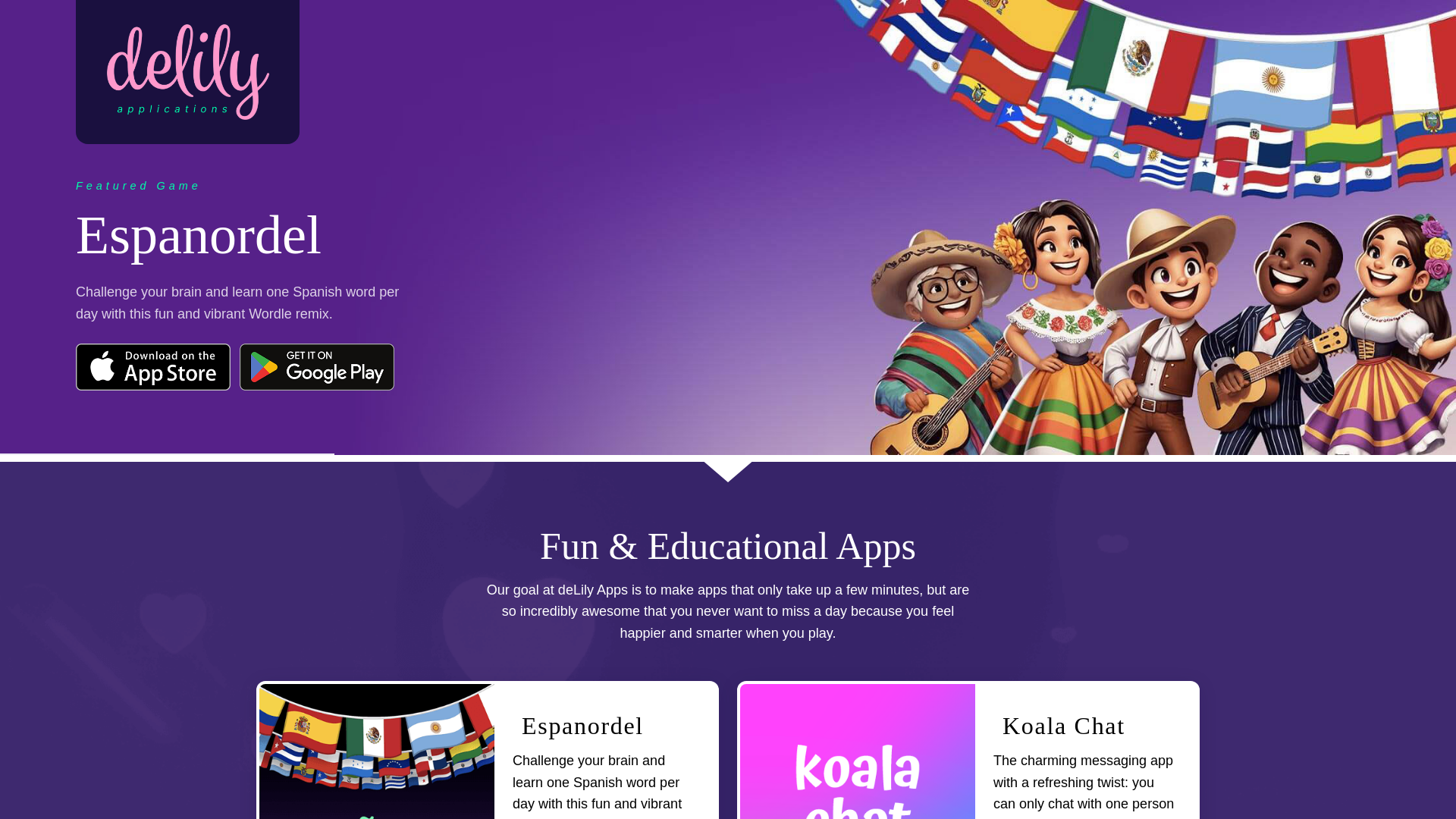 website screenshot of https://delilyapps-website.pages.dev/