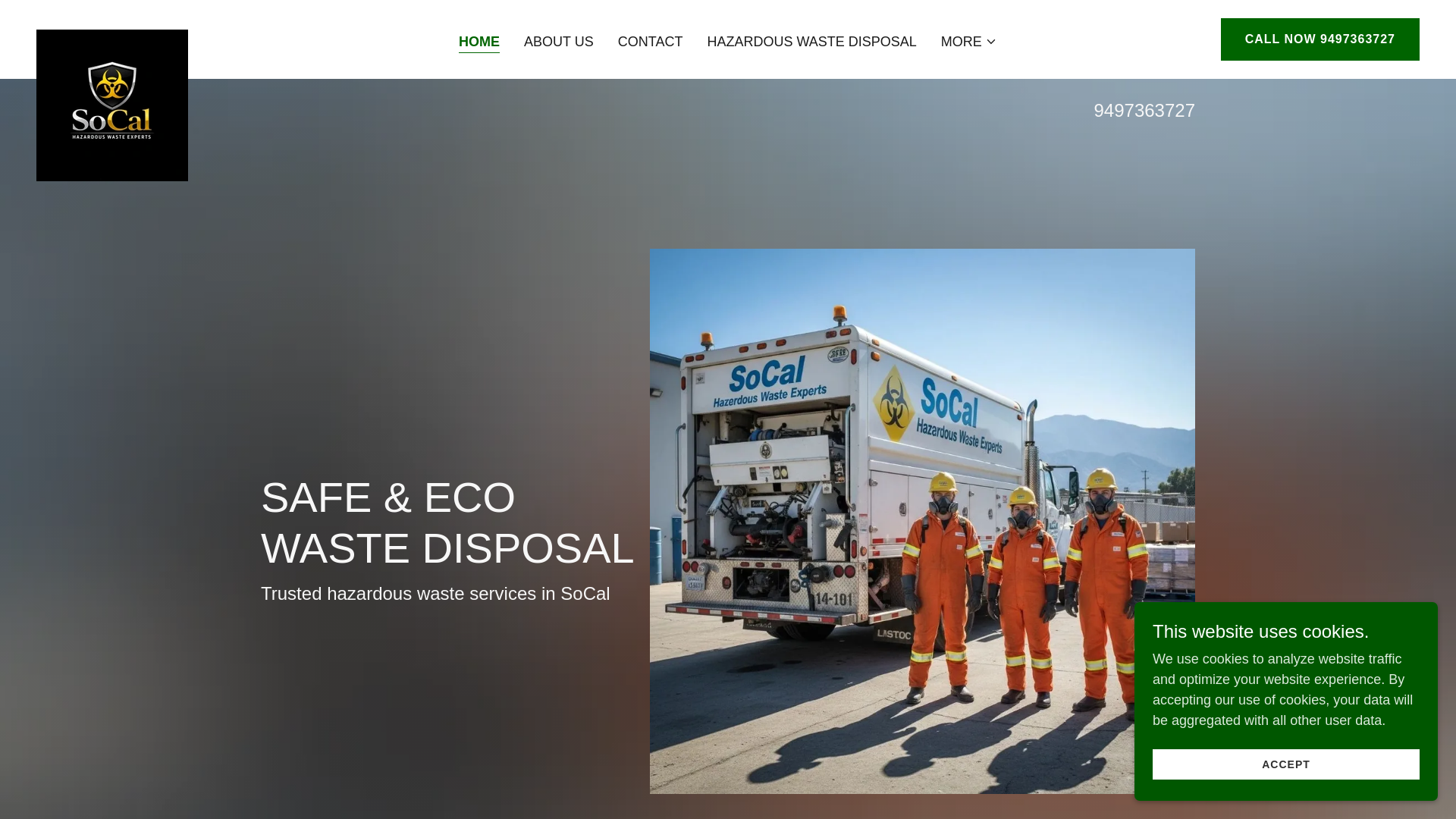 website screenshot of https://socalhazardouswasteexperts.com