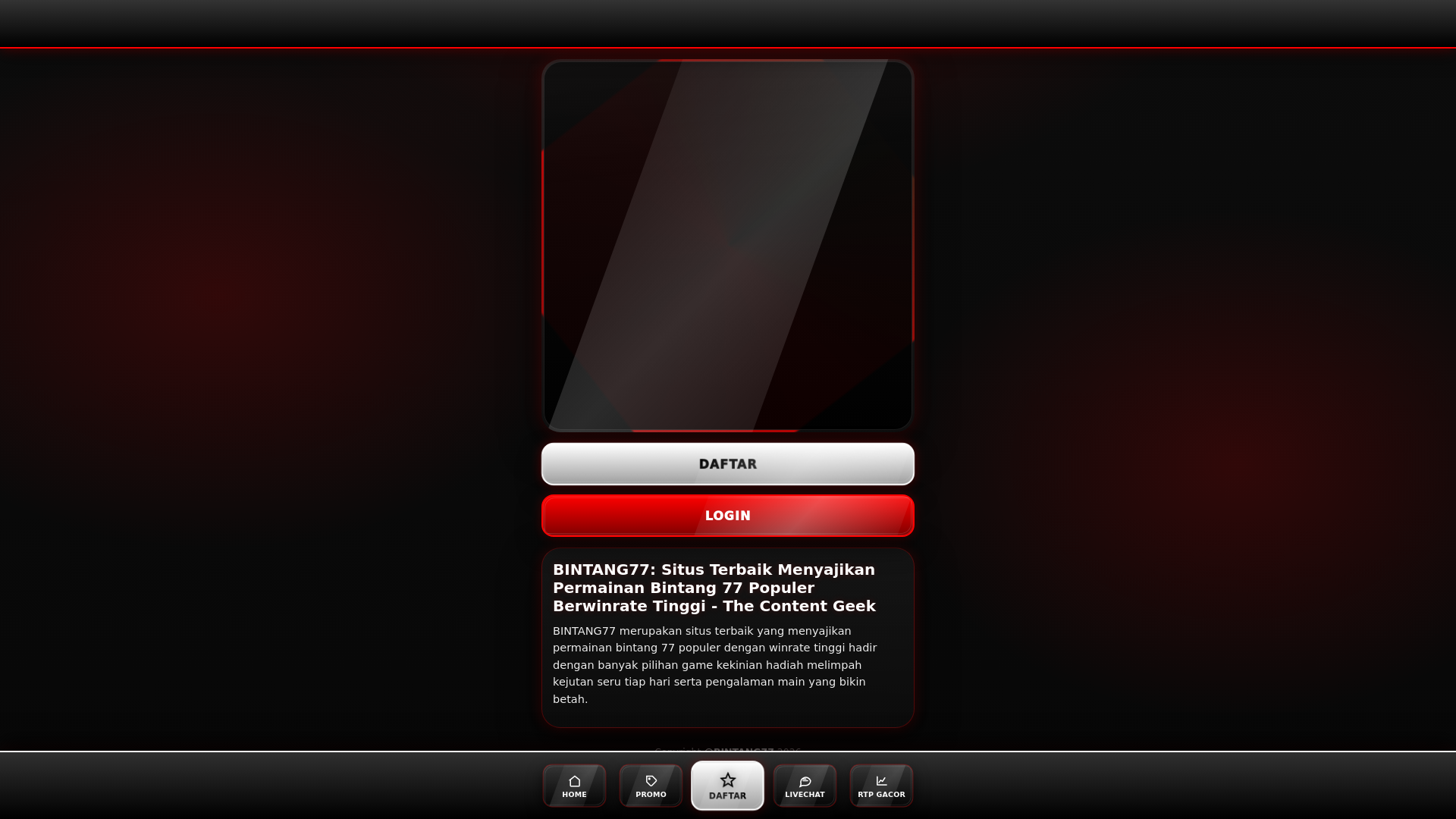 website screenshot of https://bintang77mantap.pages.dev/