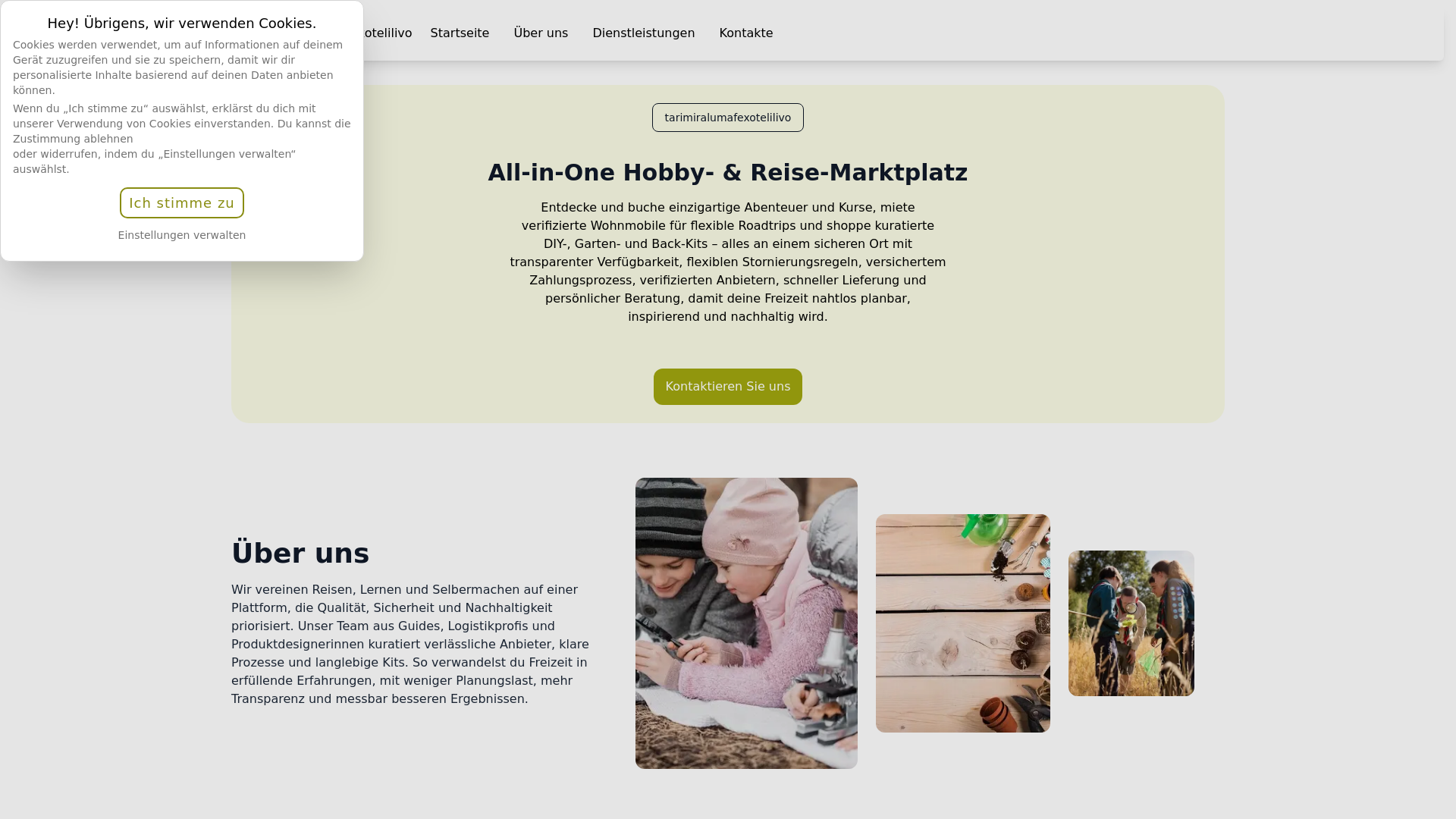 website screenshot of https://tarimiralumafexotelilivo.click