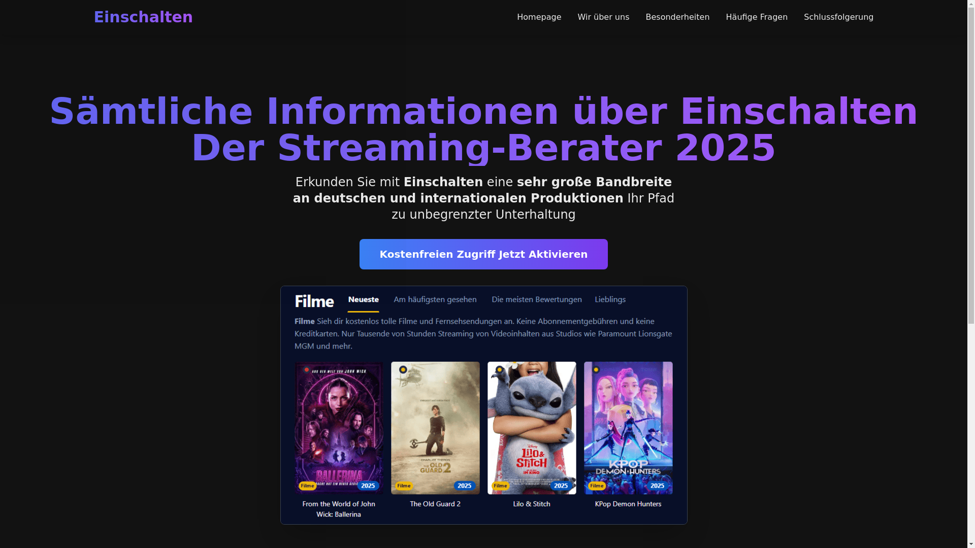 website screenshot of https://einschalten-3n8o.pages.dev/