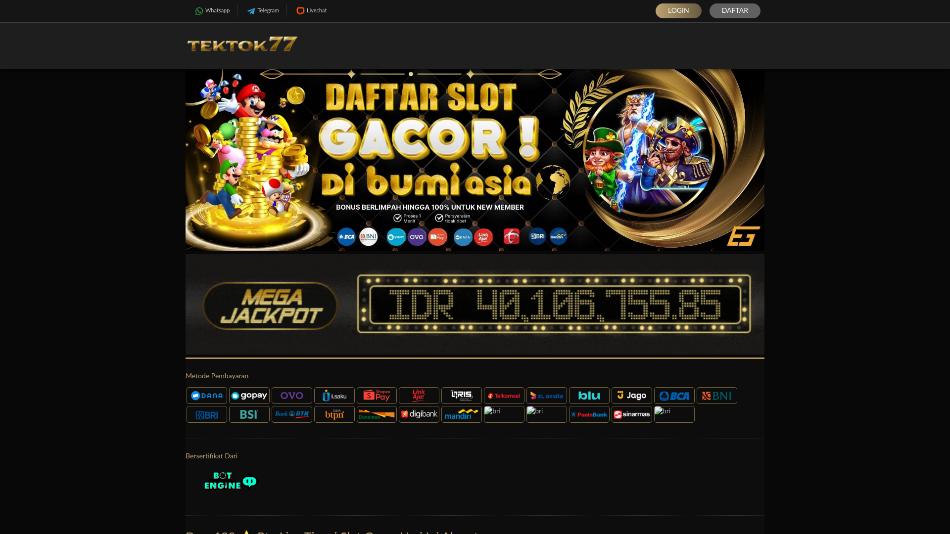 website screenshot of https://dana188-dana188.com/