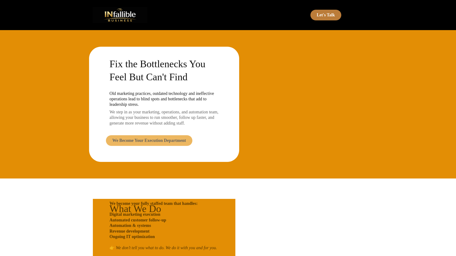 website screenshot of https://yourinfallibleteam.com/
