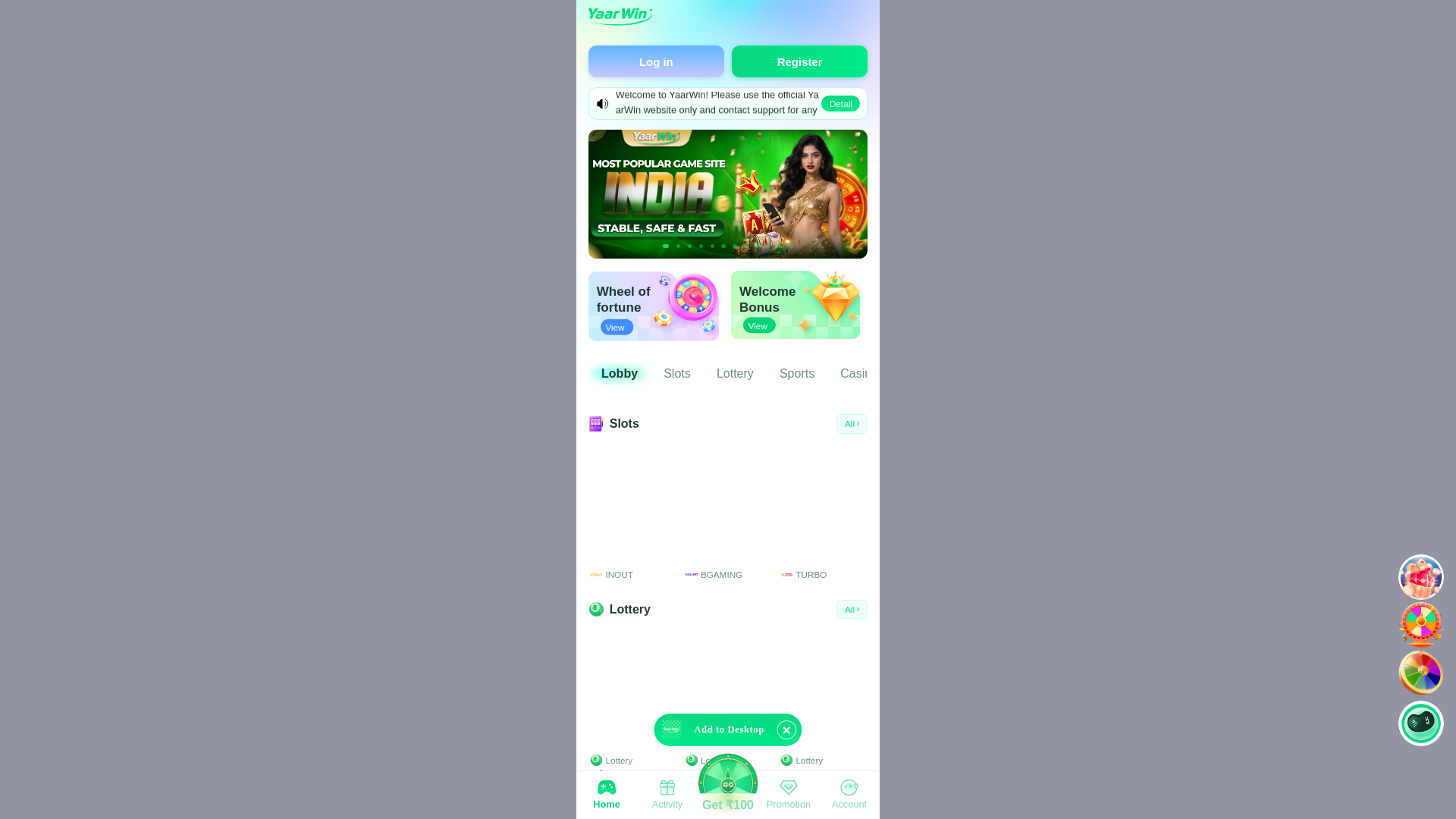 website screenshot of https://21yaarwin.com/