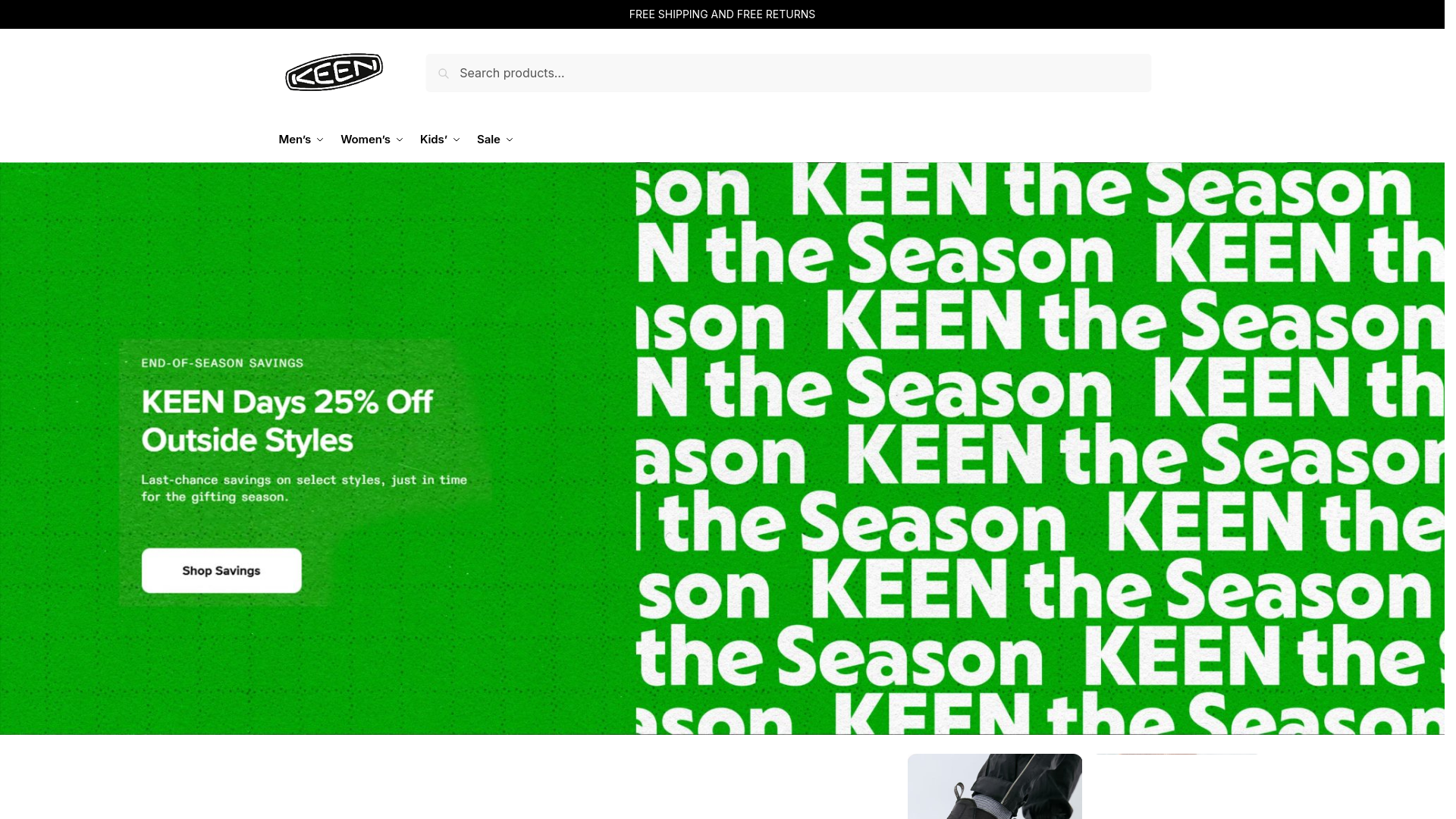 website screenshot of http://keenfoootwearr.com/