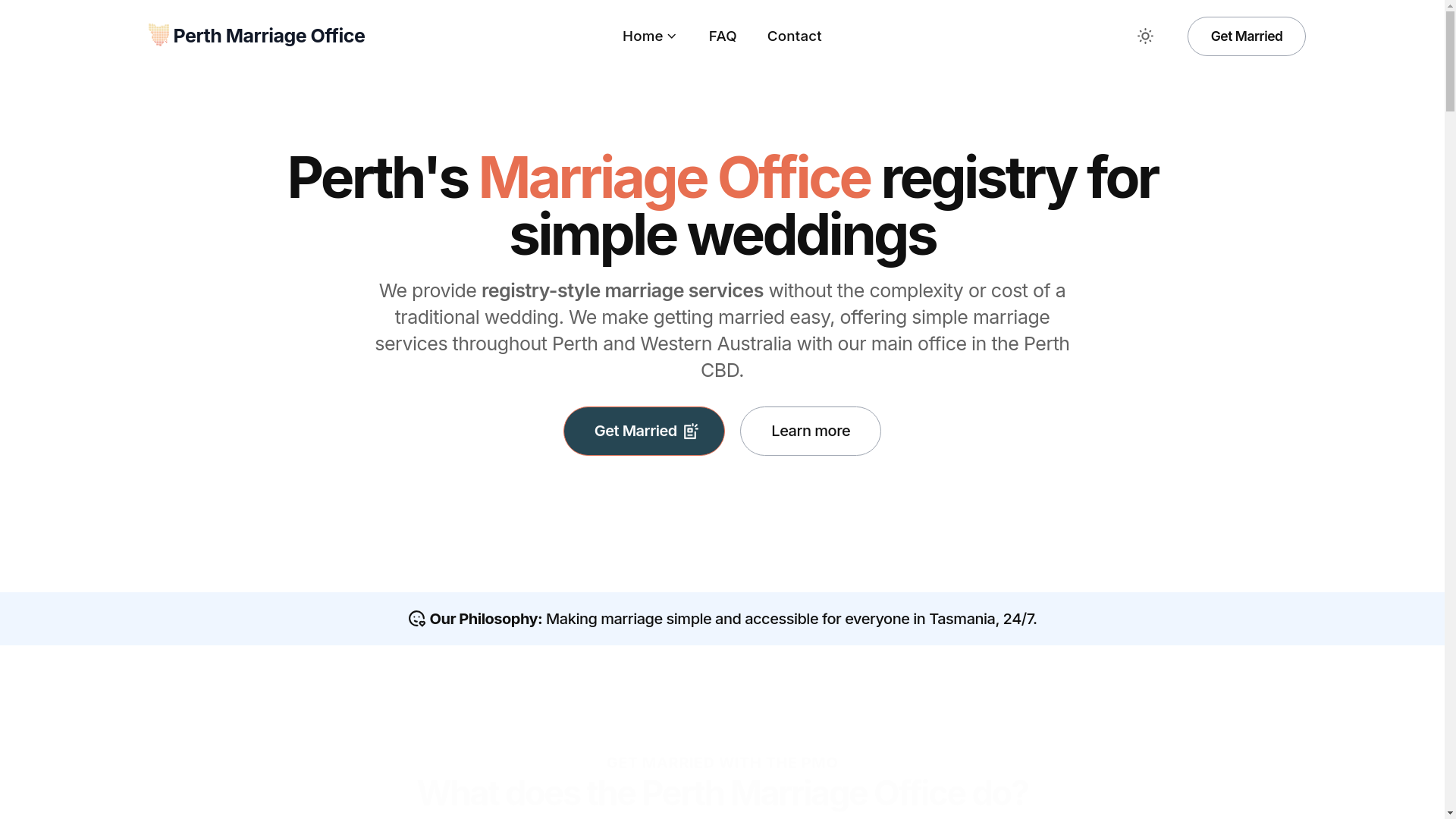 website screenshot of https://perthmarriageoffice.pages.dev/