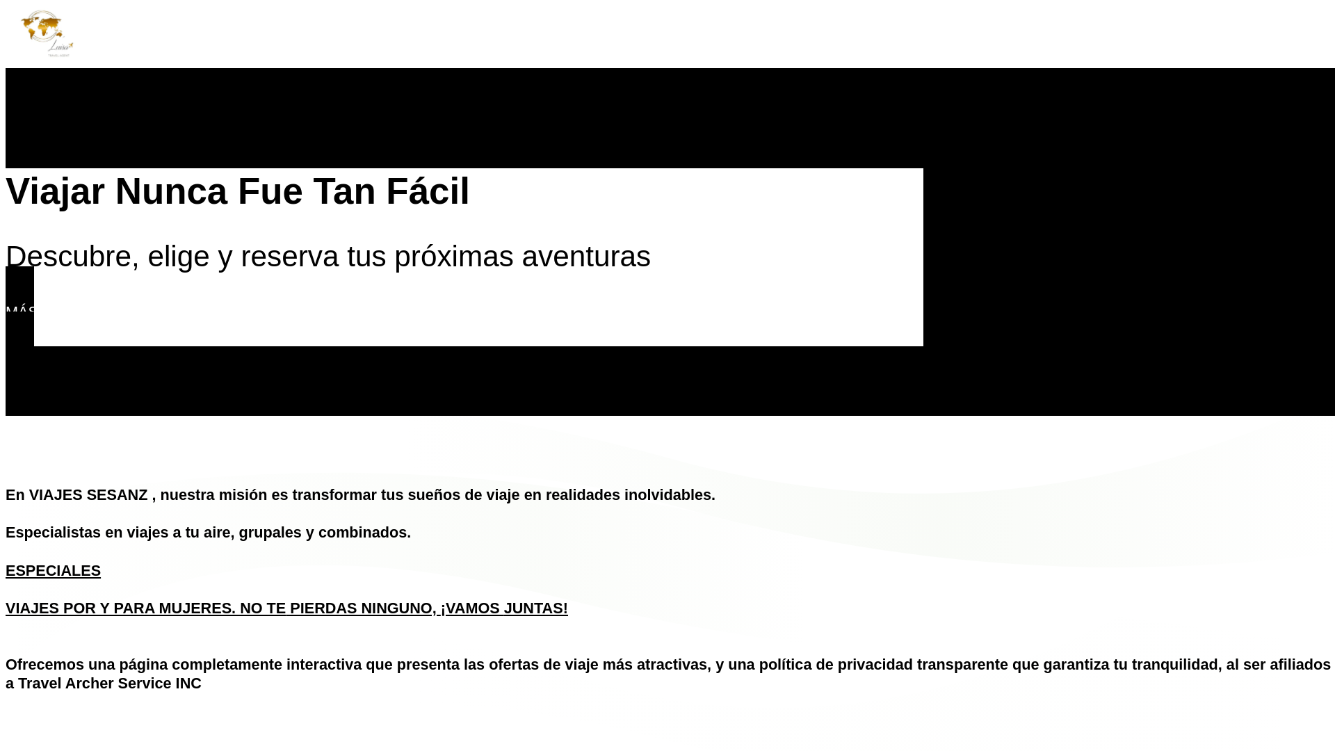 website screenshot of https://viajes-sesanz.eu