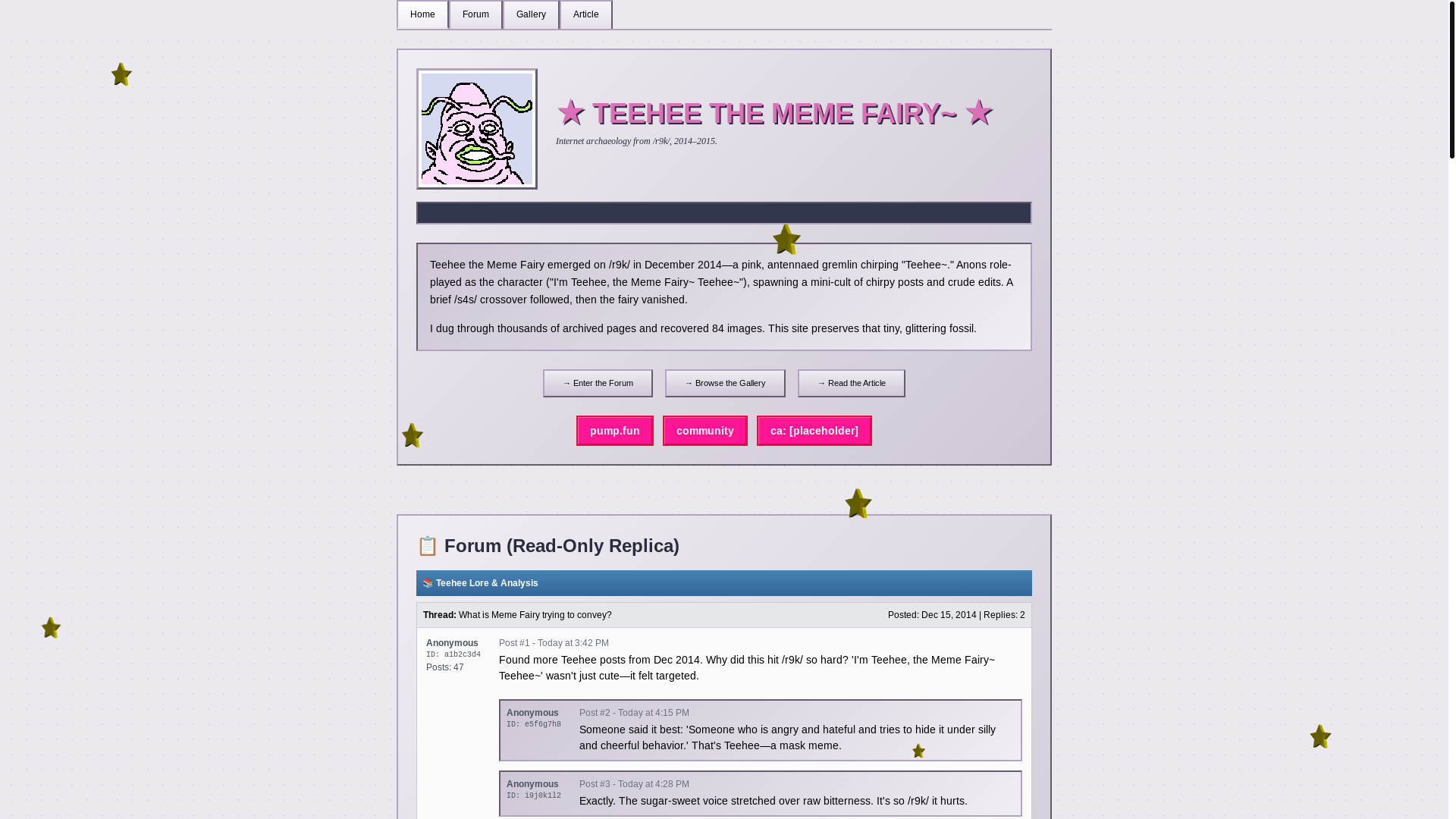 website screenshot of https://teehee.website/