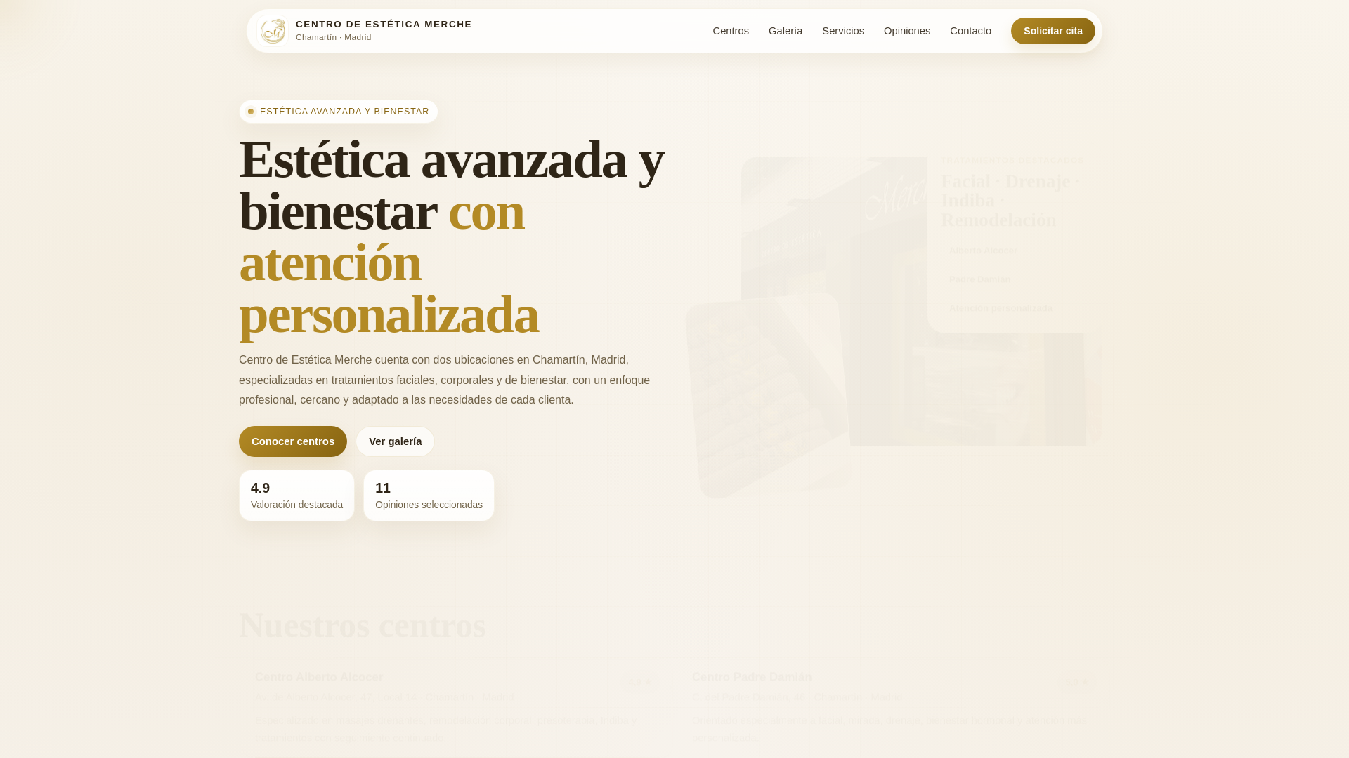 website screenshot of https://clinicasmerche.com/