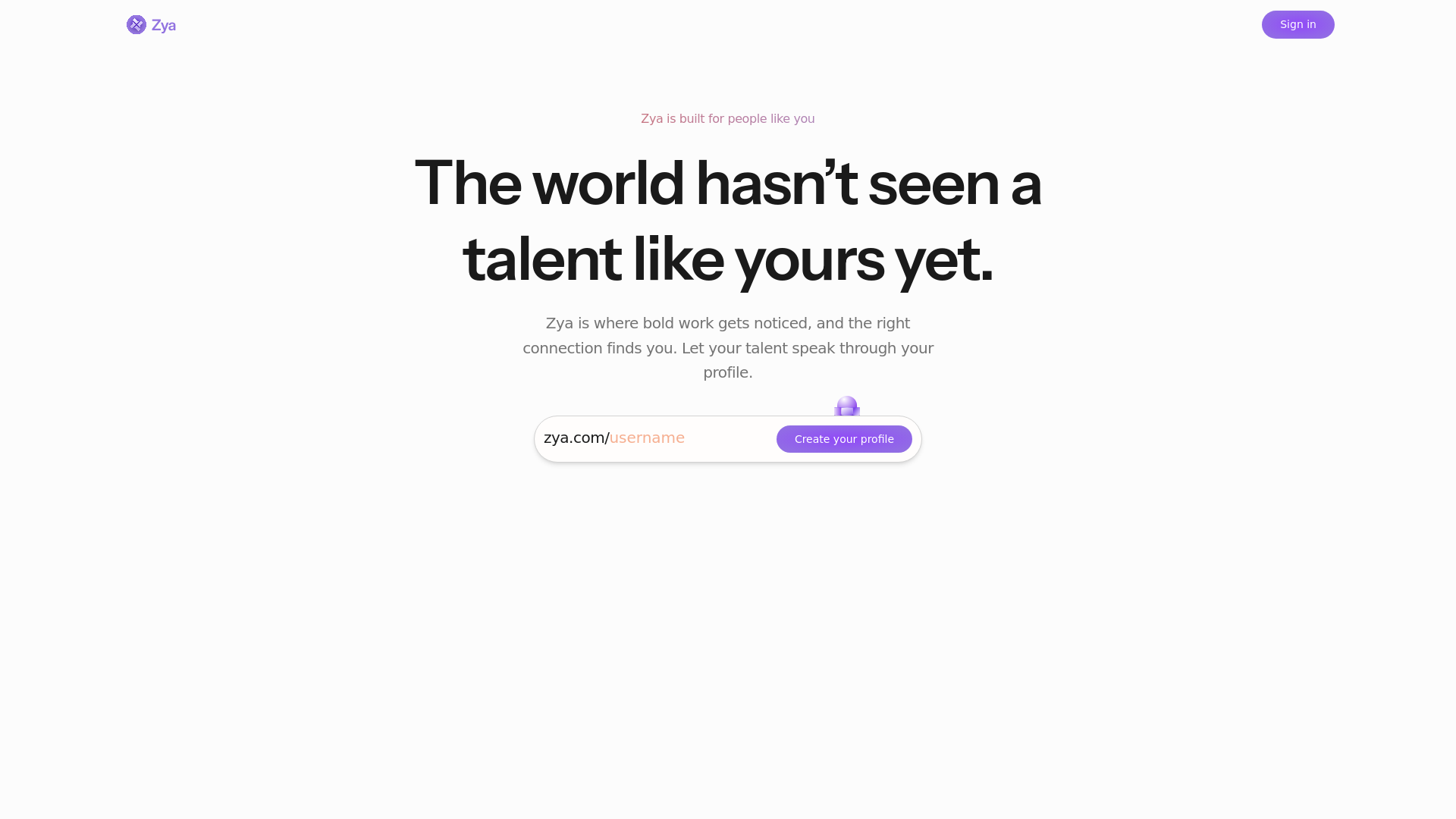 website screenshot of https://zya-frontend.pages.dev/