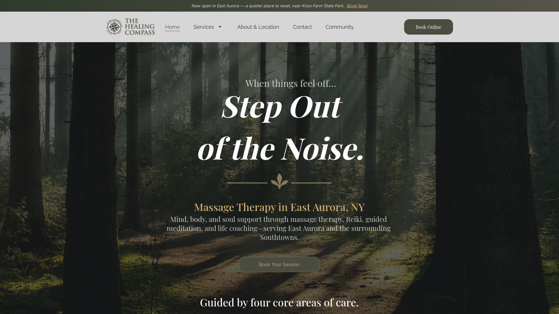 website screenshot of https://healingcompasswny.com/