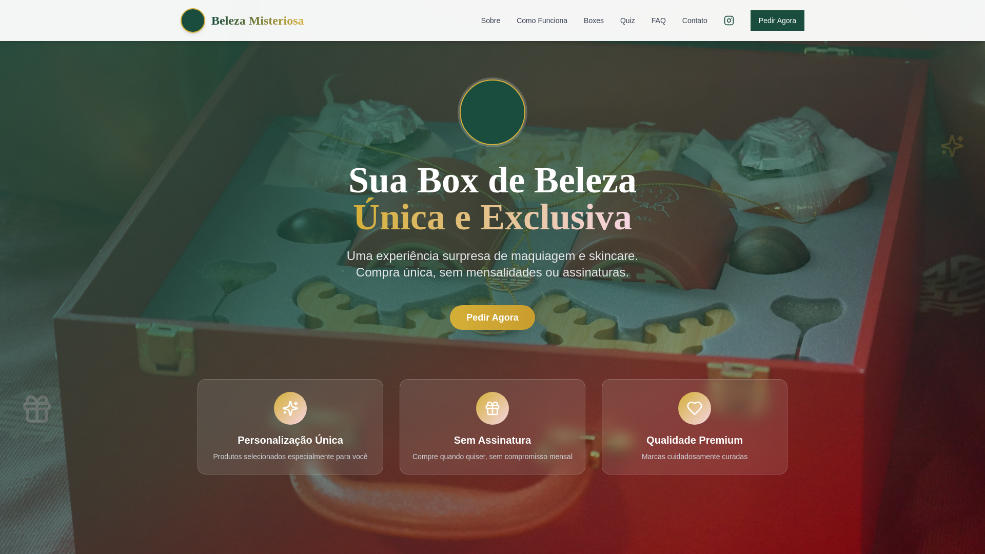 website screenshot of https://belezamisteriosa.com.br