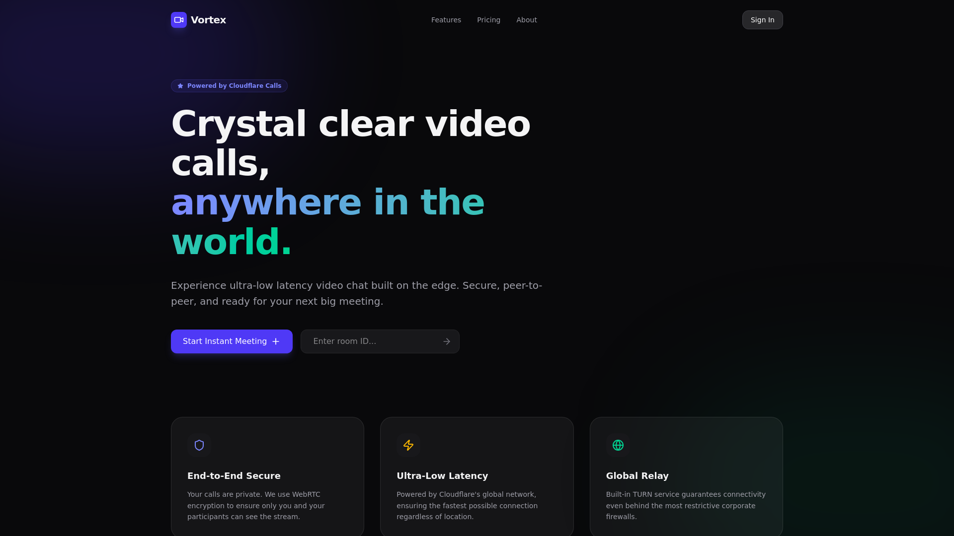 website screenshot of https://vorteex.pages.dev/