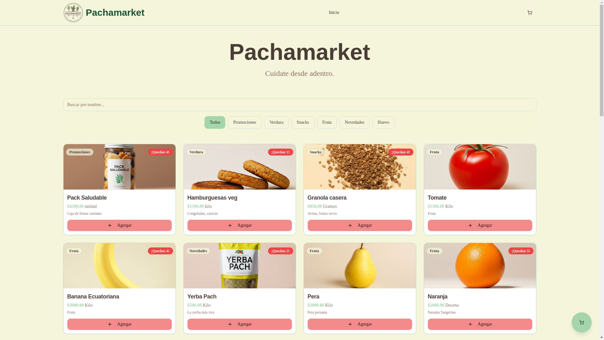 website screenshot of https://pachamarket.com.ar/