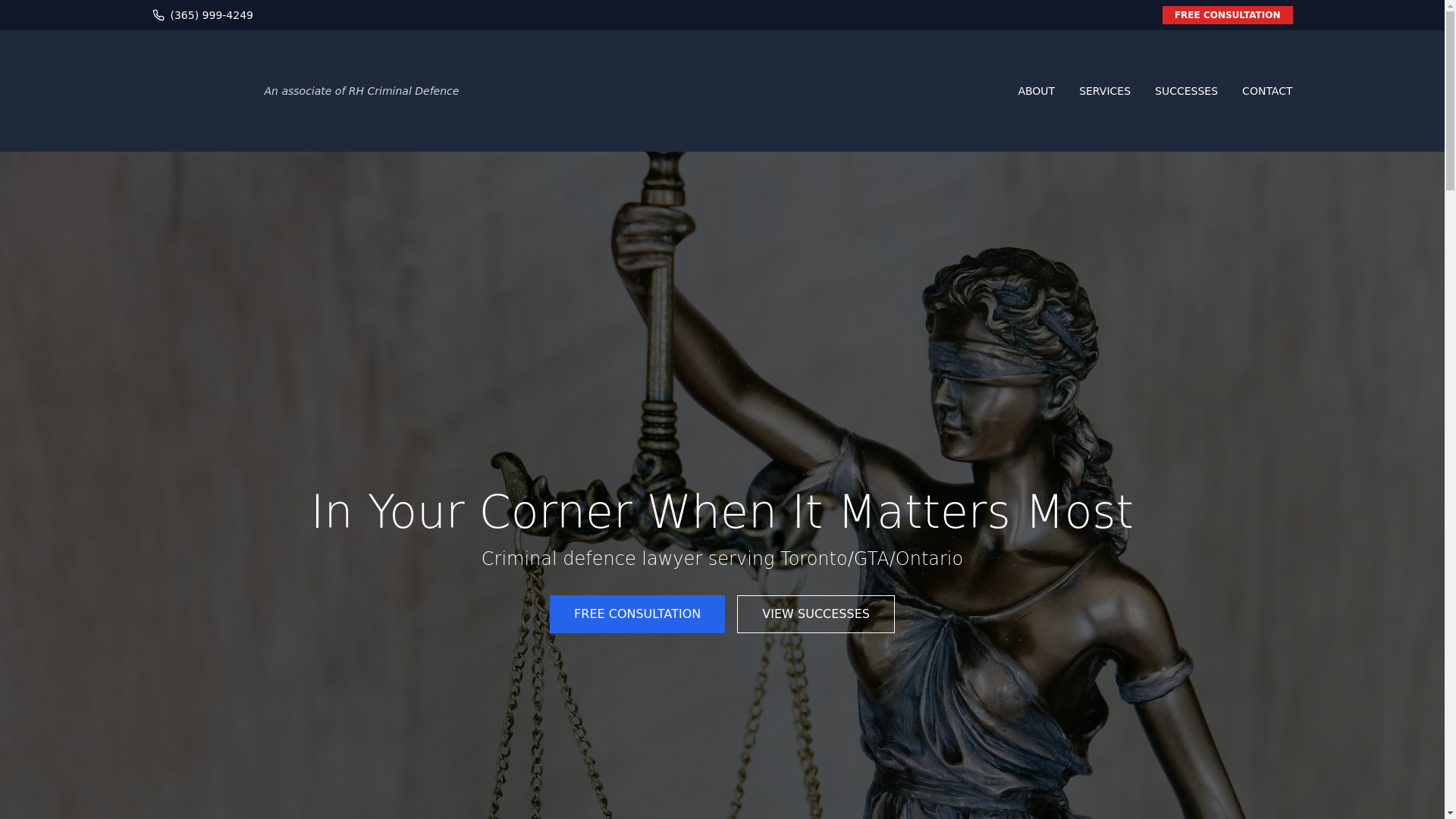 website screenshot of https://tlcriminaldefence.ca/