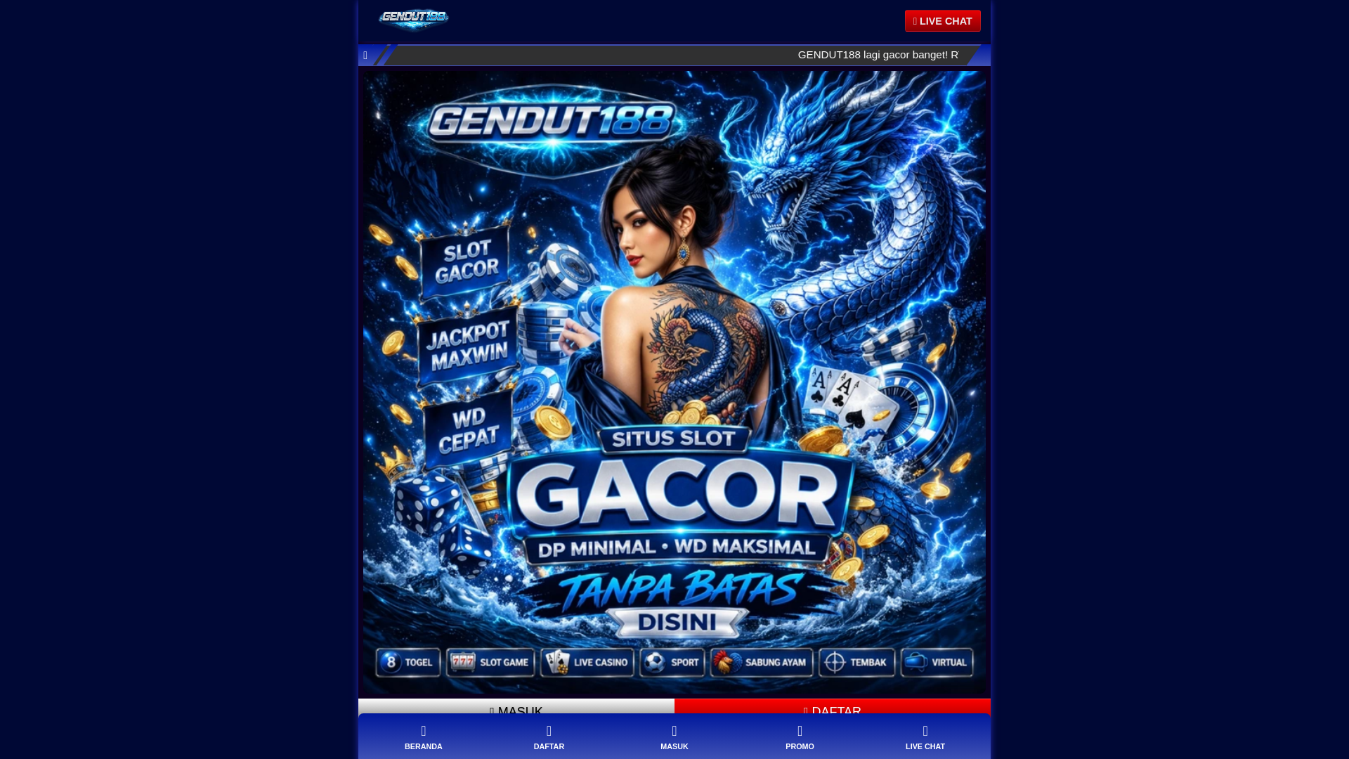 website screenshot of https://gendut188mantap.pages.dev/