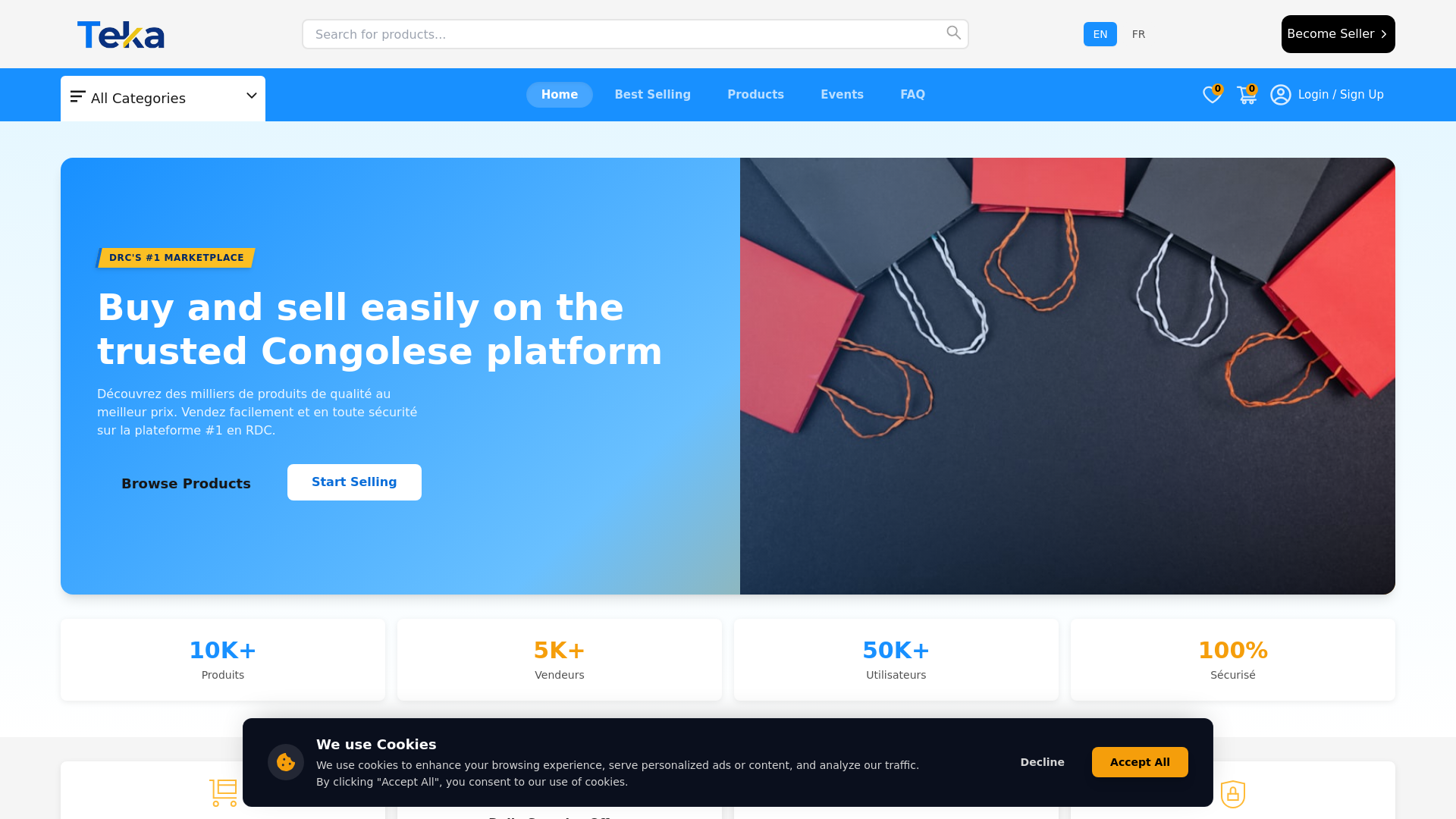 website screenshot of https://teka.africa