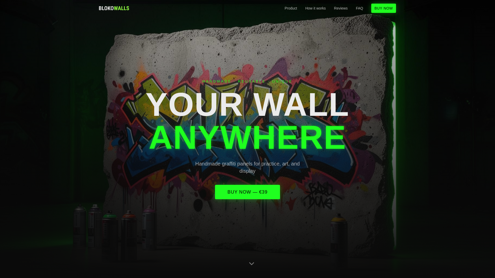 website screenshot of https://blokowalls.com/