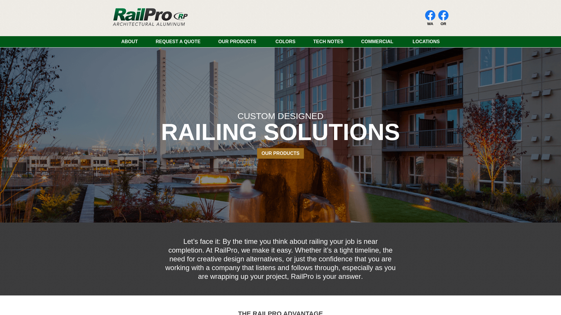 website screenshot of https://aluminumrailingsystemsoregon.com