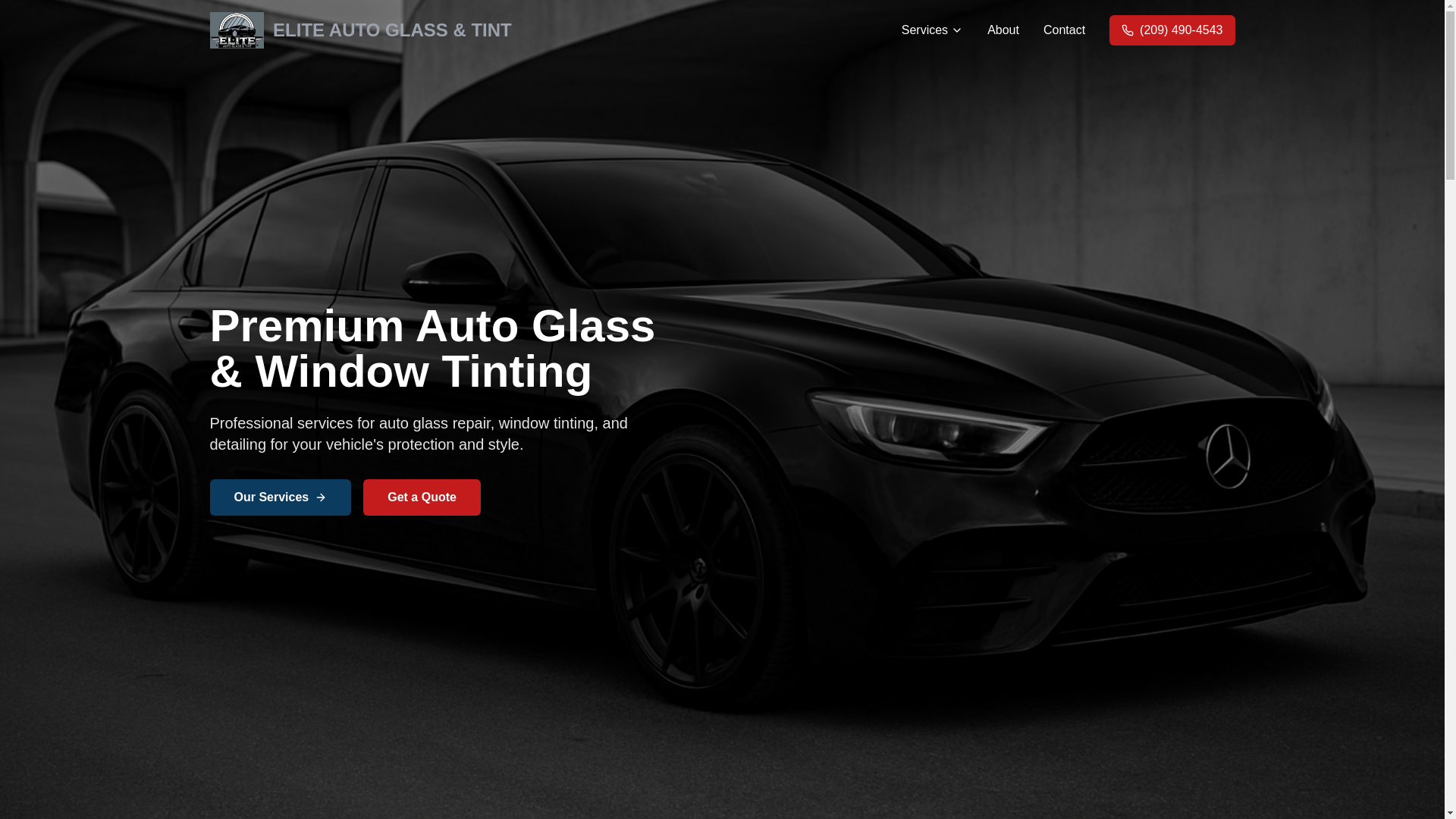 website screenshot of https://eliteautoglassandtint.com/