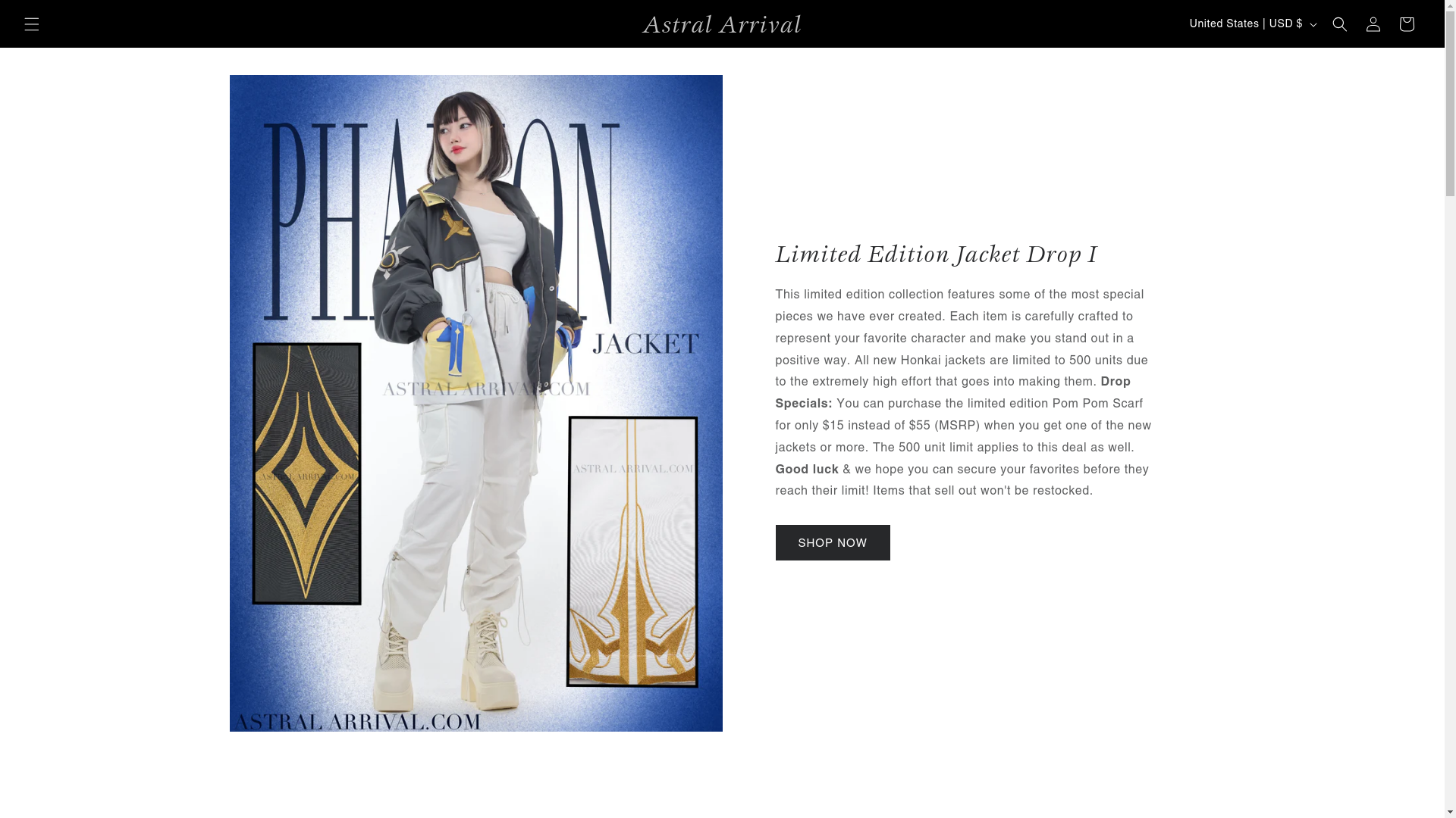 website screenshot of https://astral-arrival.com/