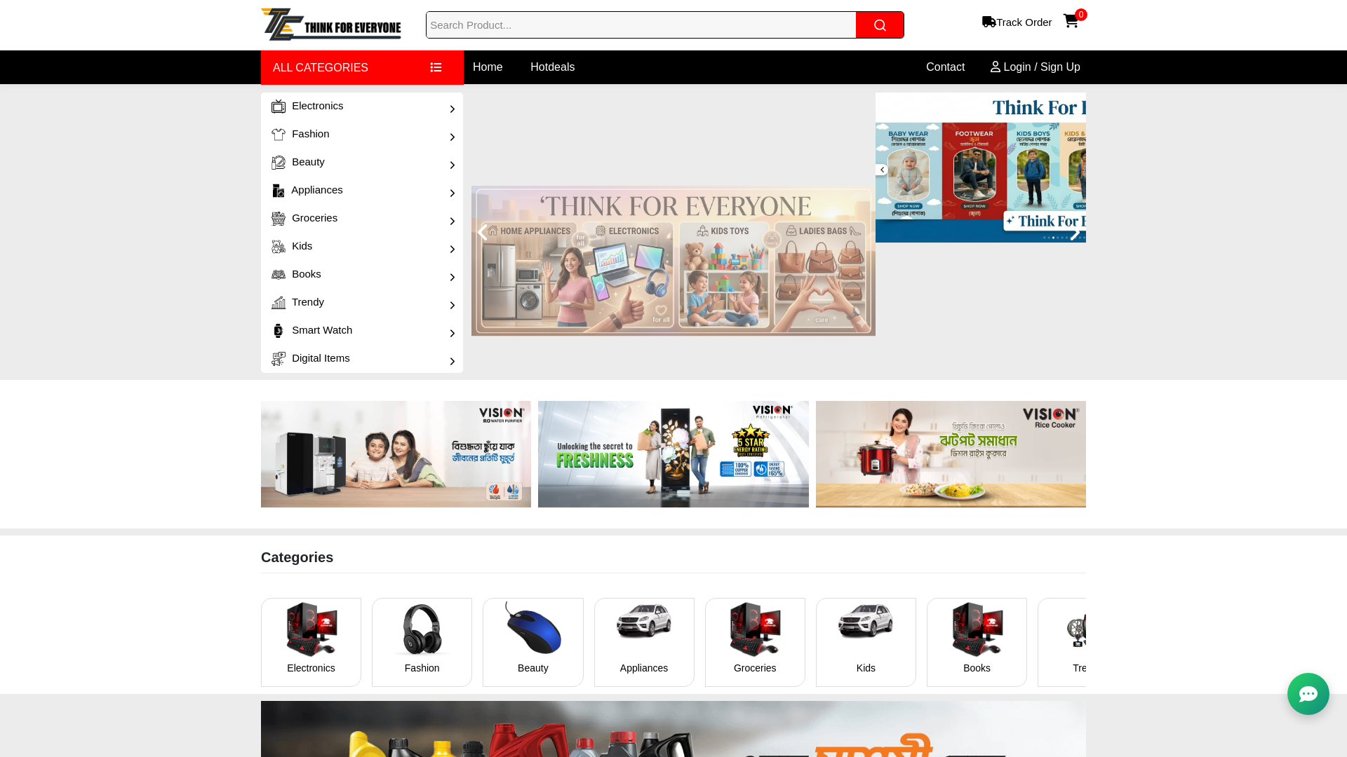 website screenshot of https://thinkforeveryone.com/