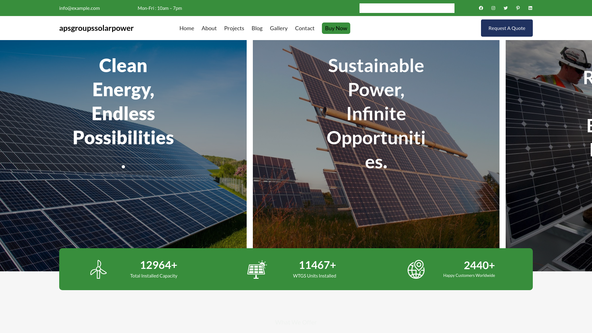 website screenshot of https://apsgroupssolarpower.com/