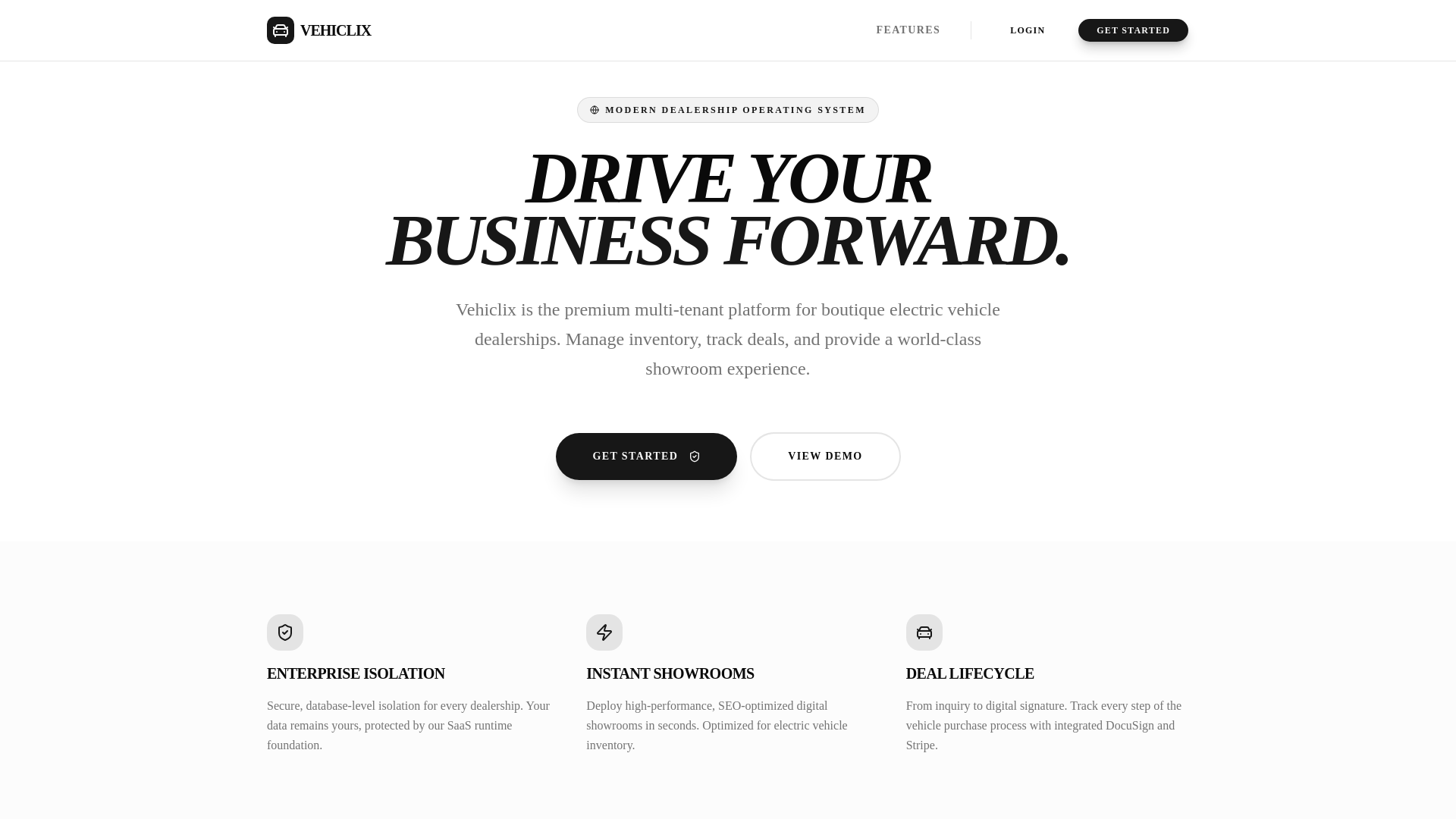 website screenshot of https://vehiclix.app/