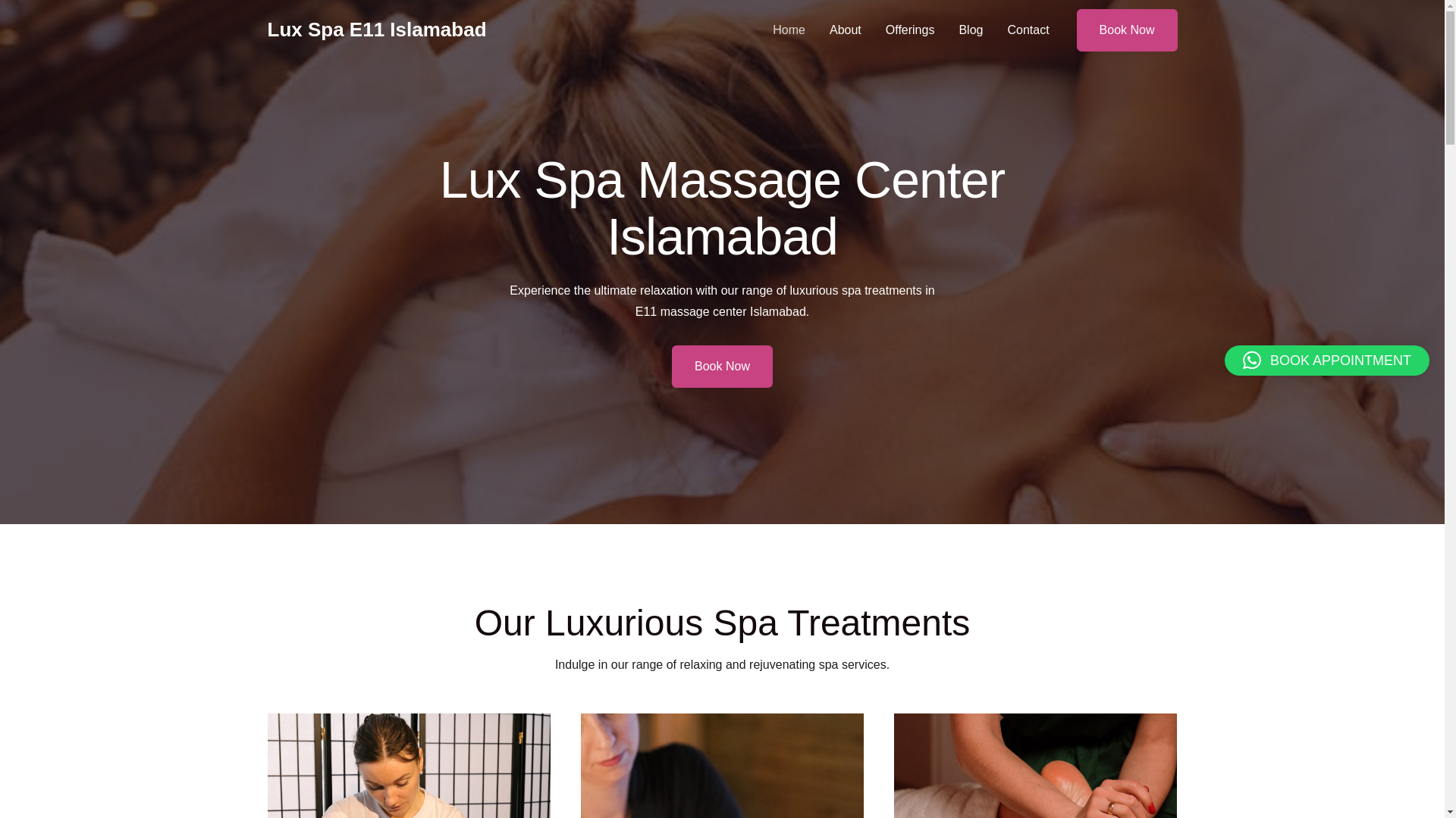 website screenshot of https://luxspasalons.art/