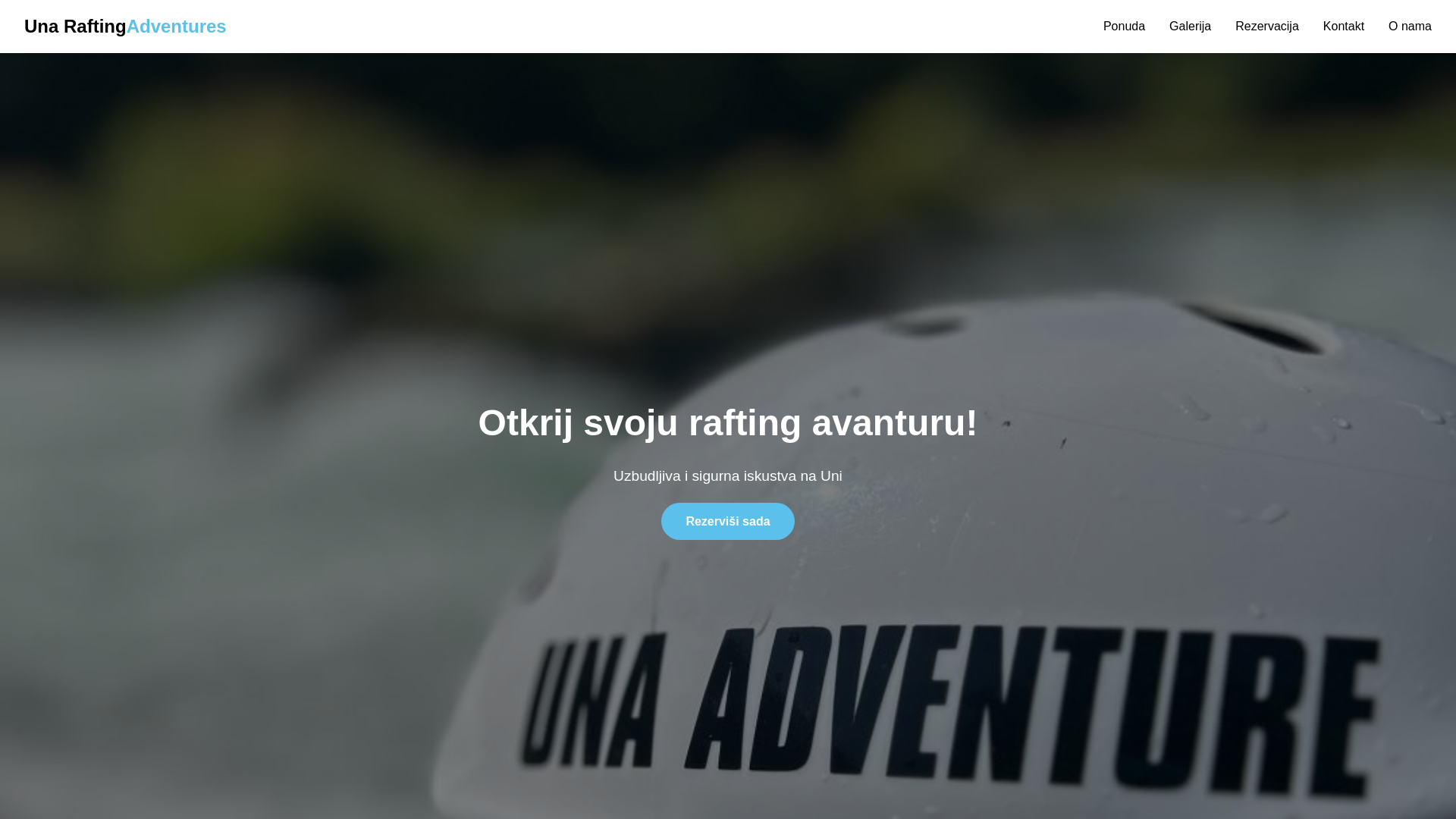 website screenshot of https://unaadventure.com/