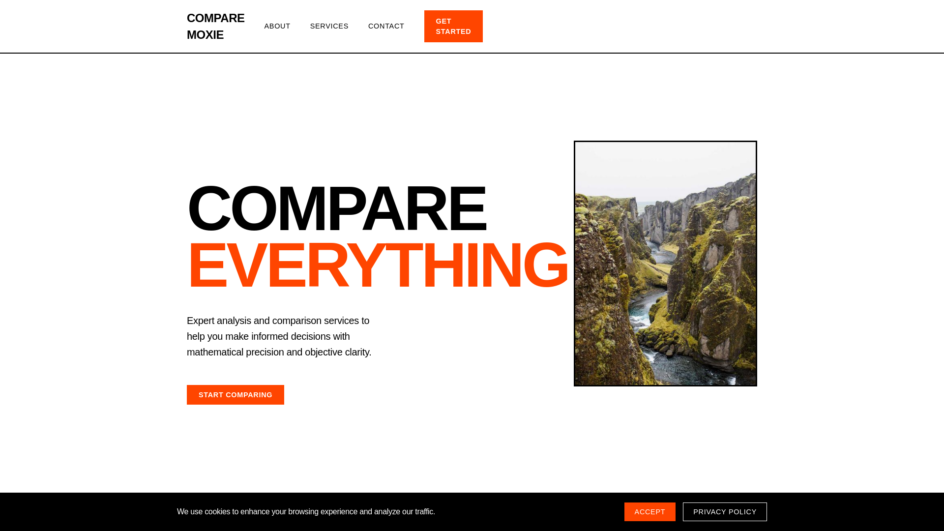 website screenshot of https://comparemoxie.shop/