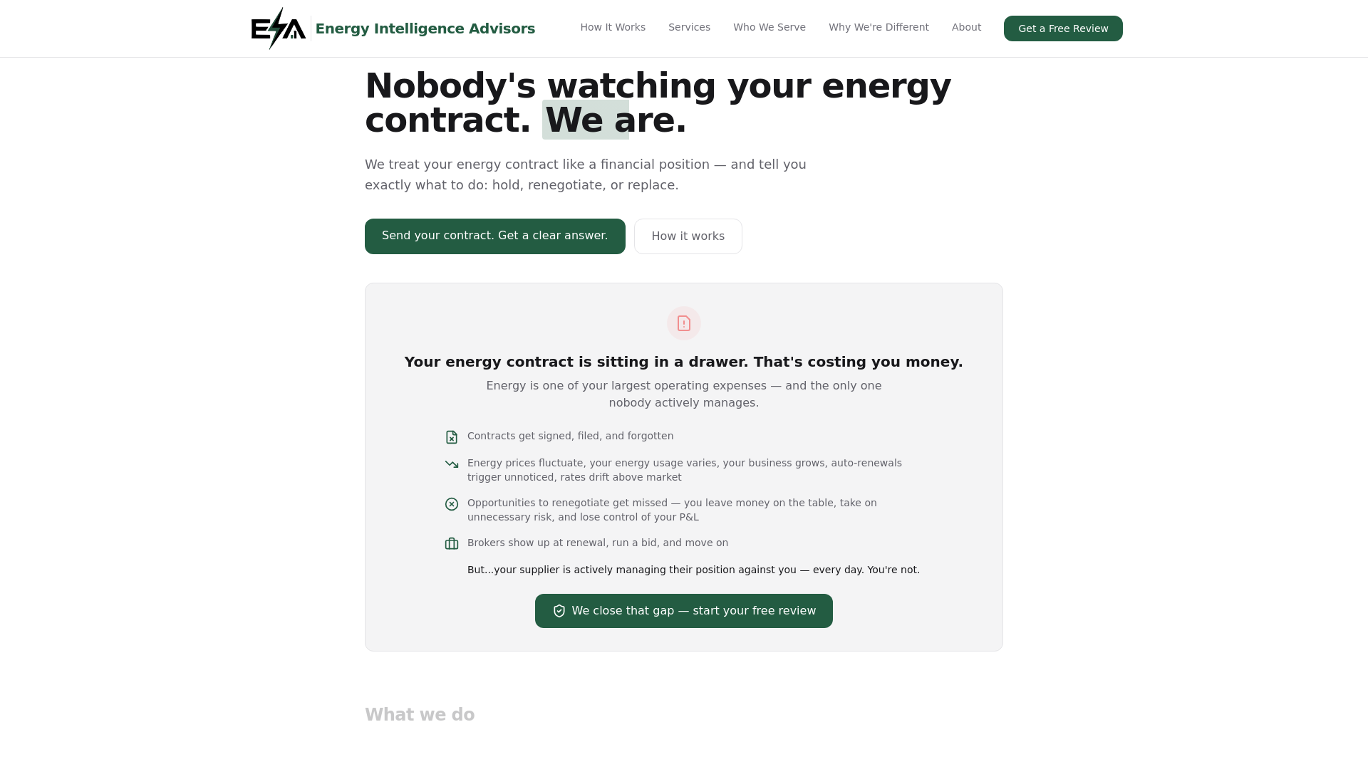 website screenshot of https://energyintelligenceadvisors.com/