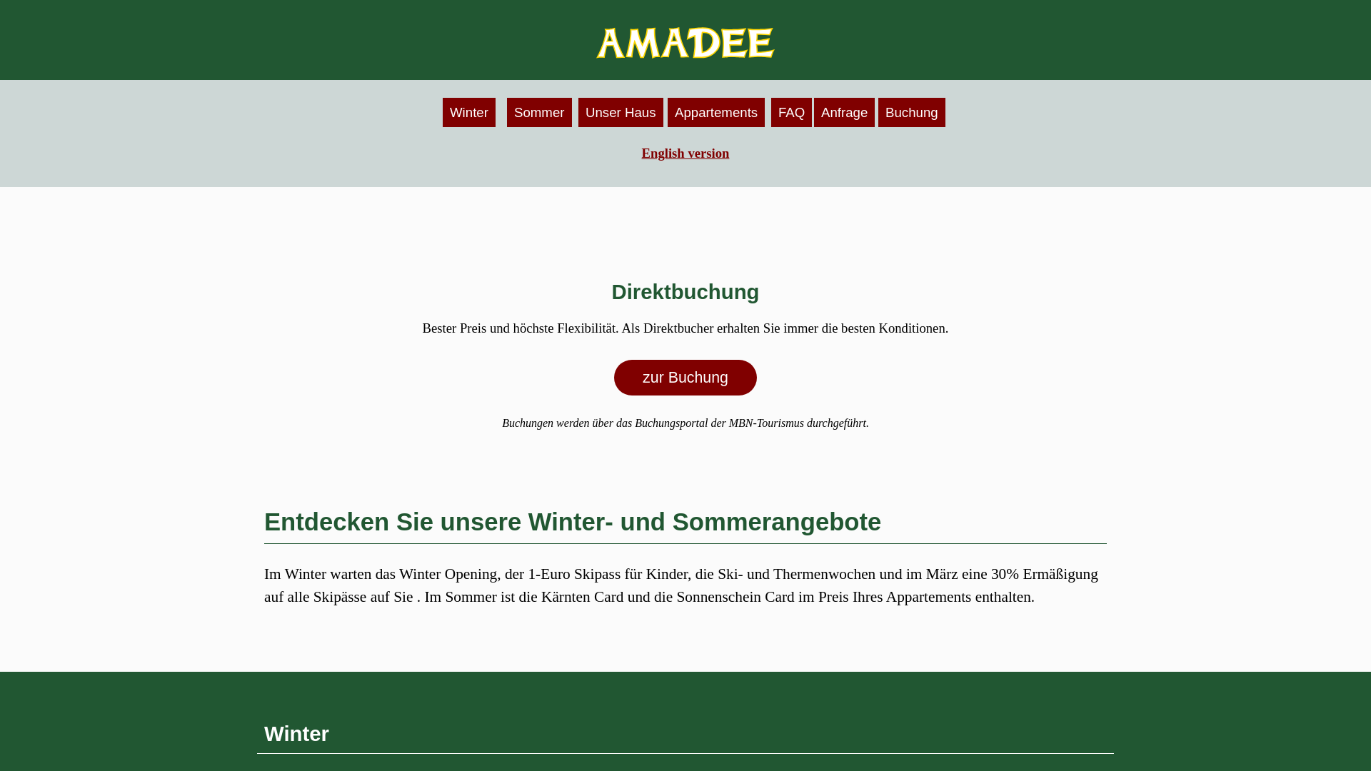 website screenshot of https://hausamadee.at/