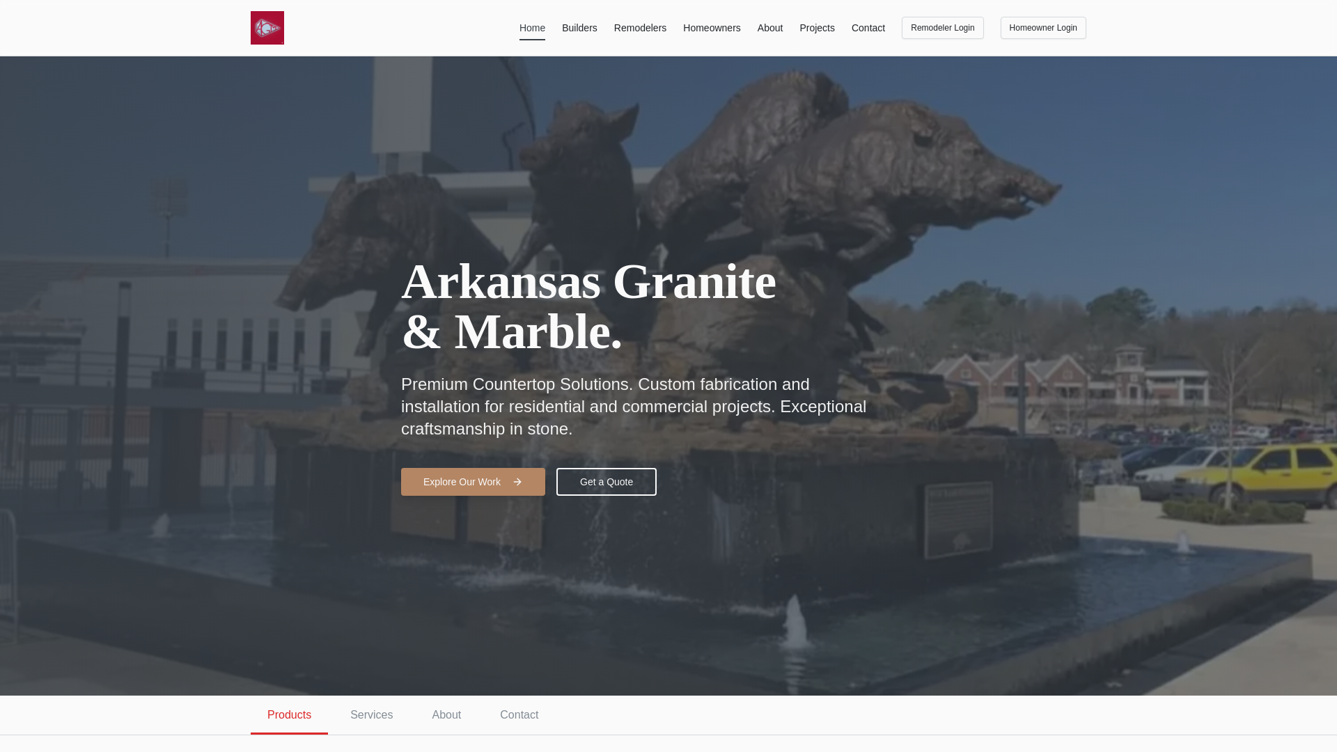 website screenshot of https://agmgraniteandmarble.com/
