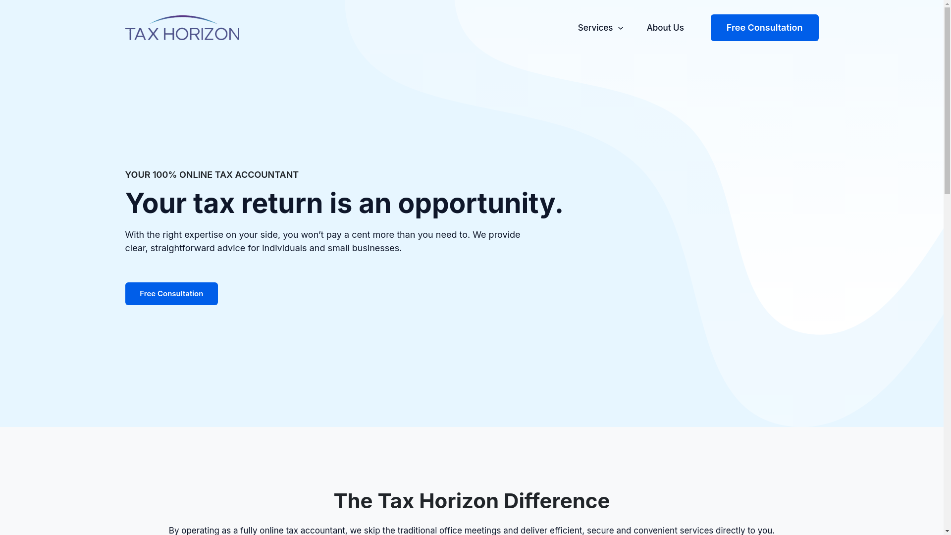 website screenshot of https://taxhorizon.au/