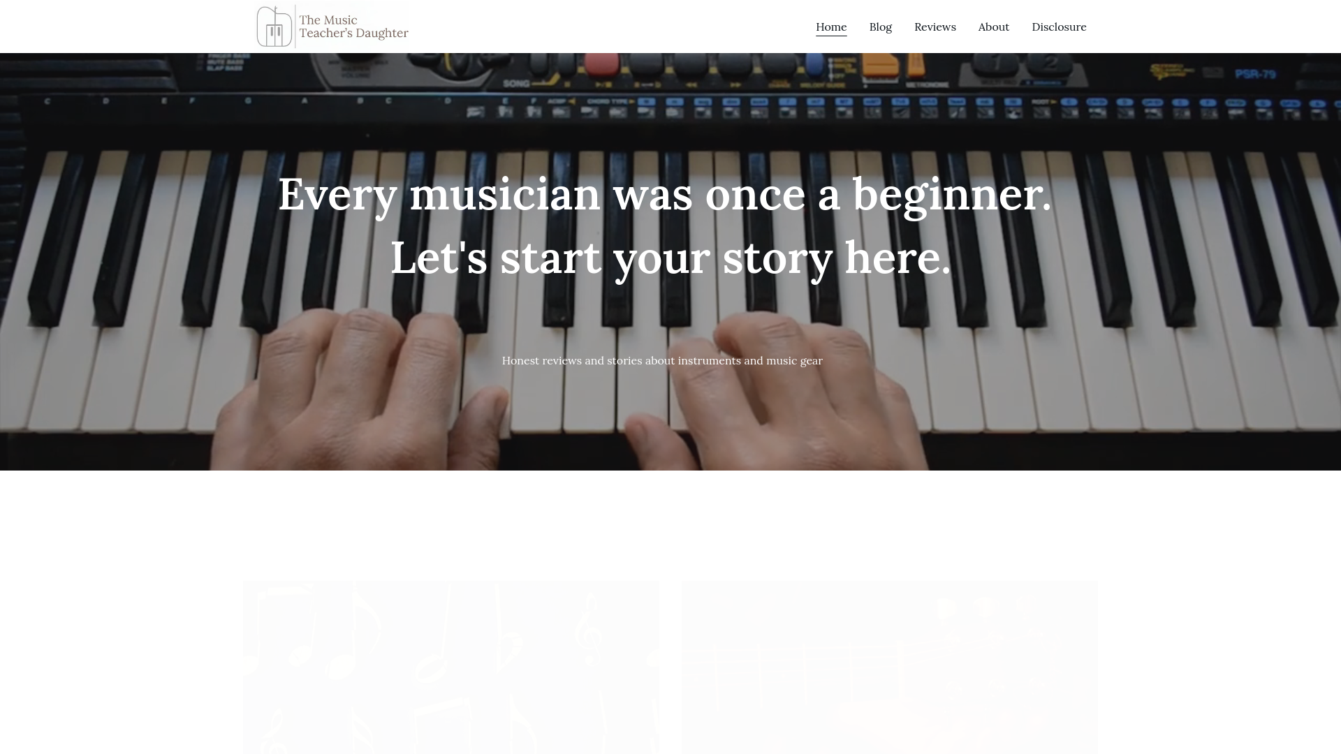 website screenshot of https://musicteachersdaughter.com/