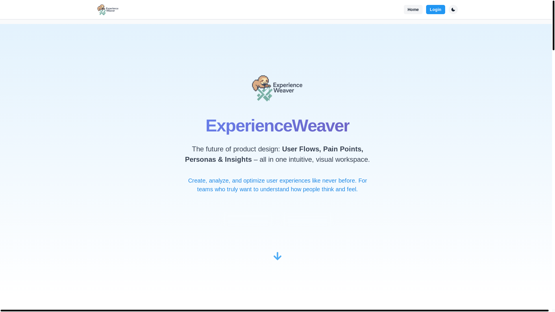 website screenshot of https://experienceweaver.com/