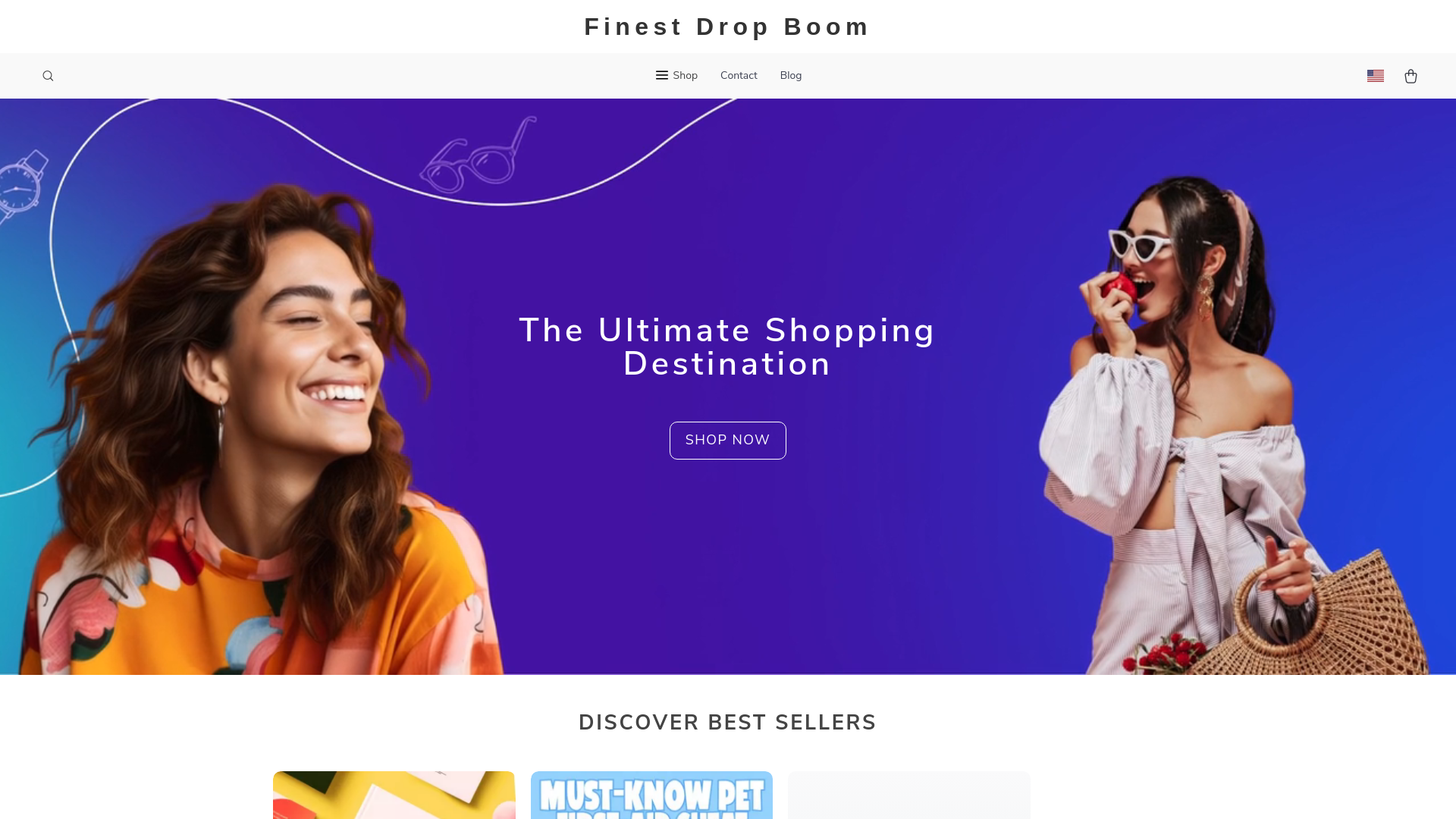 website screenshot of https://finestdropboom.shop/
