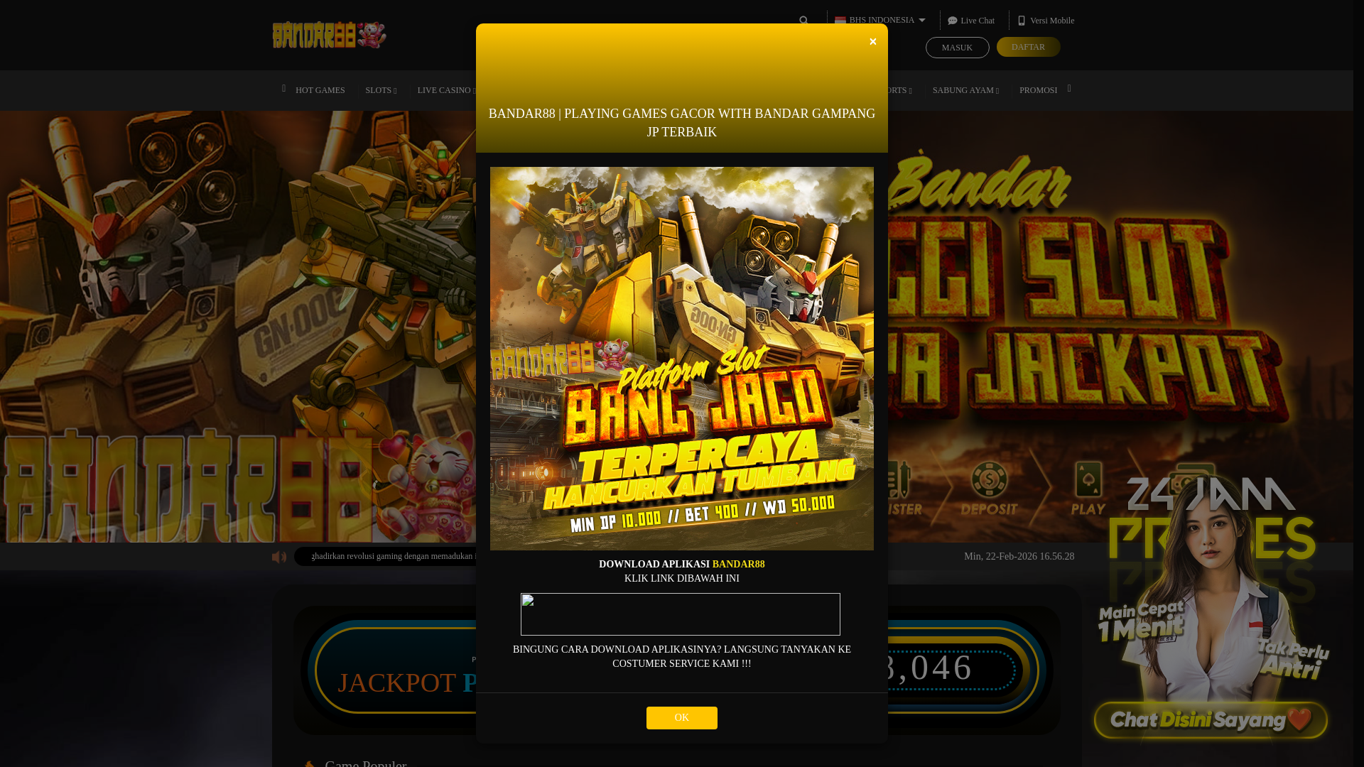 website screenshot of https://bandar88resmi.com