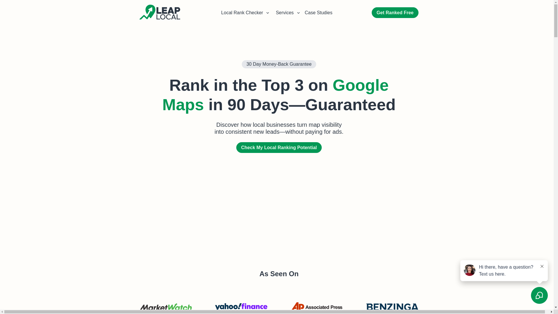 website screenshot of https://leapranking.com/