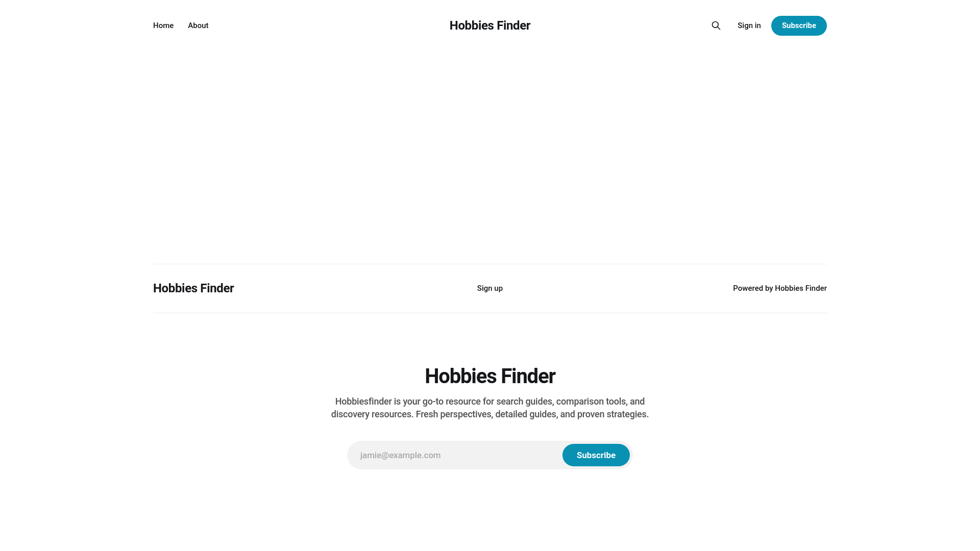 website screenshot of https://hobbiesfinder.online