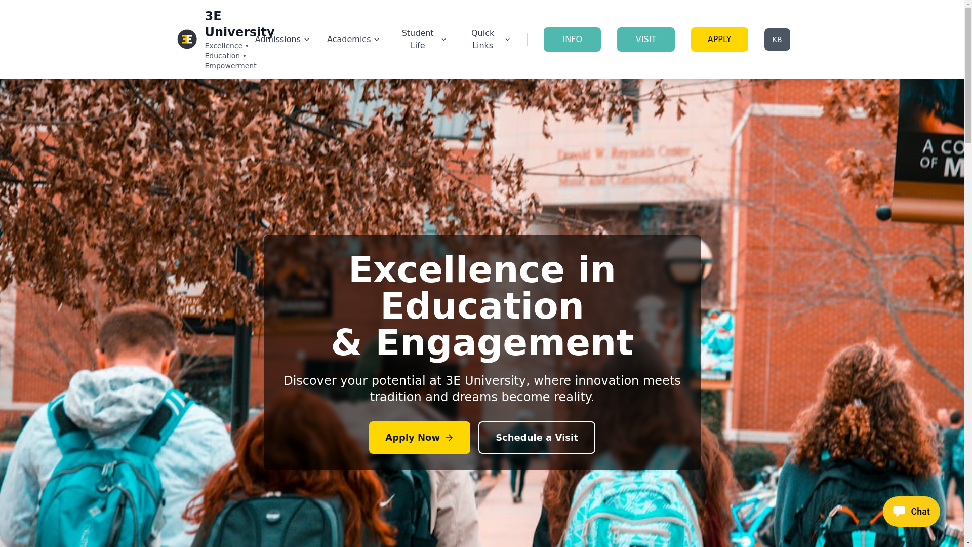 website screenshot of https://3euniversity.org/