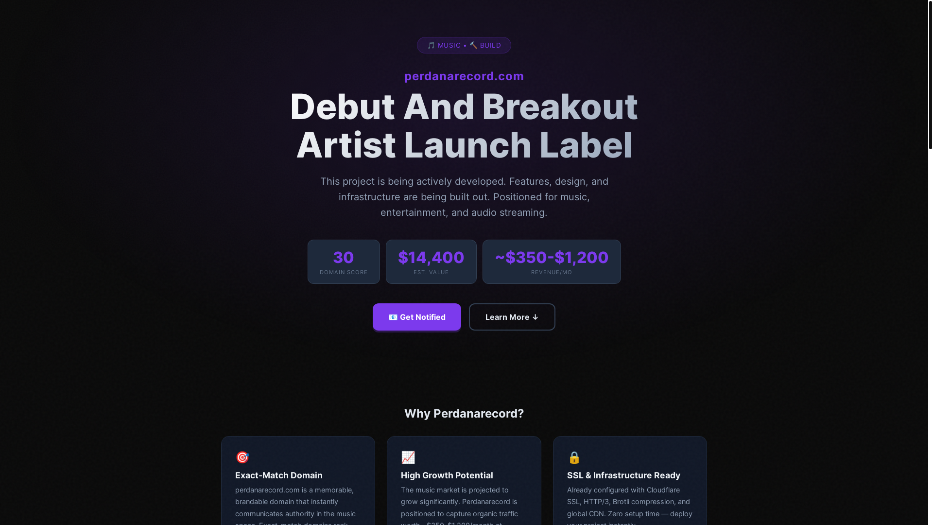 website screenshot of https://perdanarecord.com/