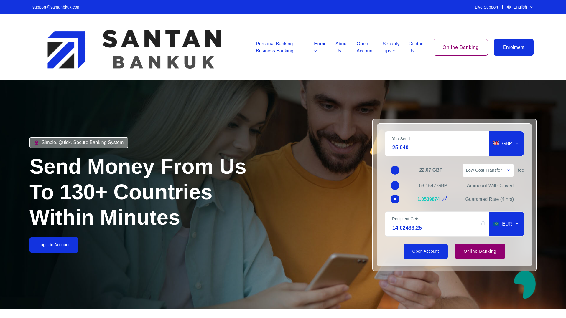 website screenshot of https://santanbkuk.com/