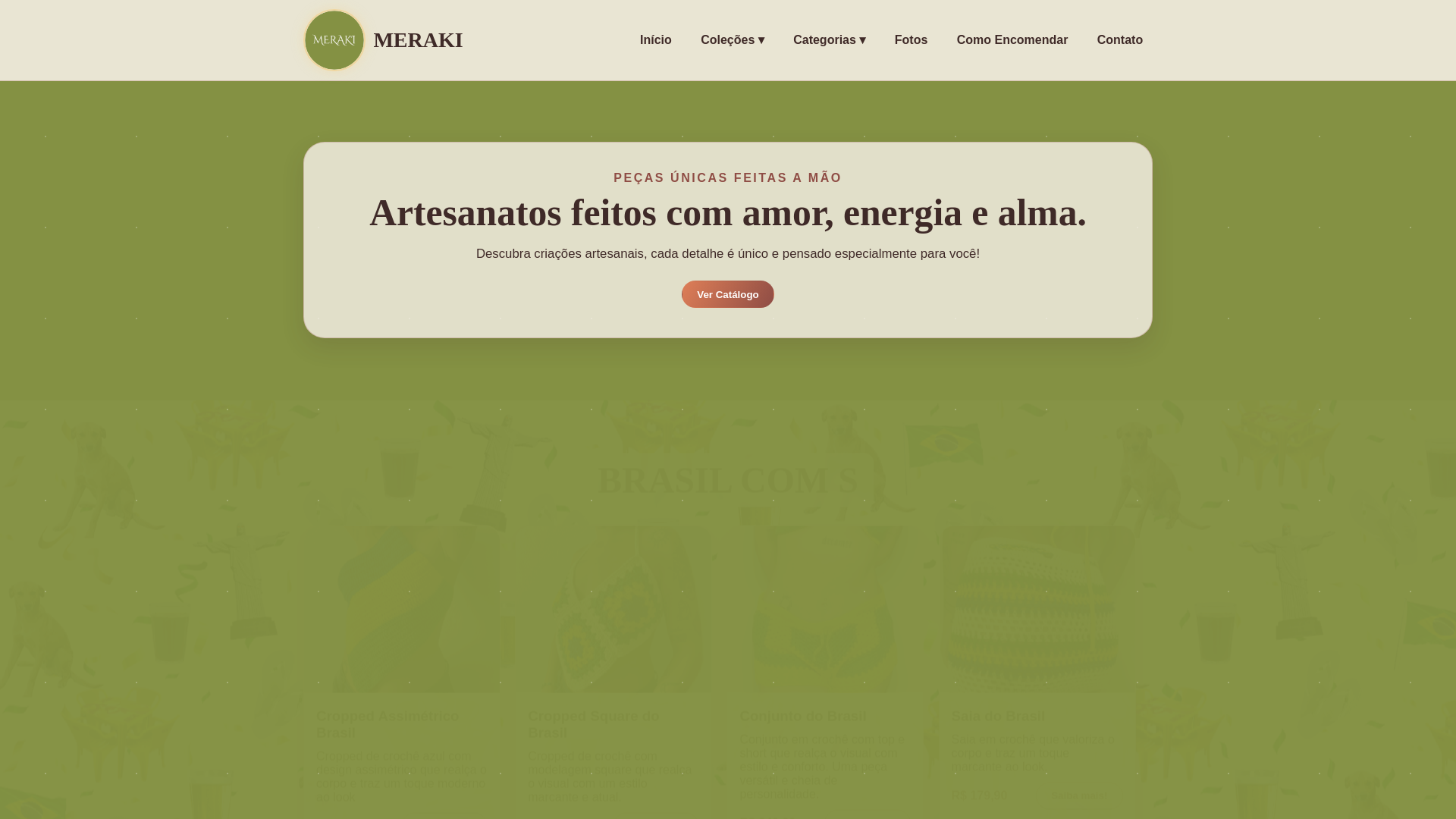 website screenshot of https://merakiartesanatos.com.br/