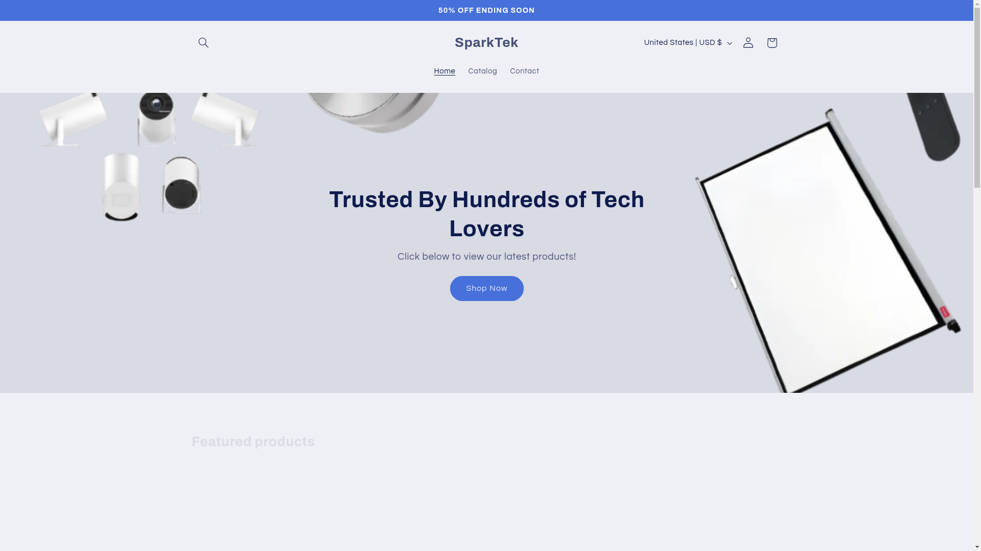 website screenshot of https://sparktek.shop/