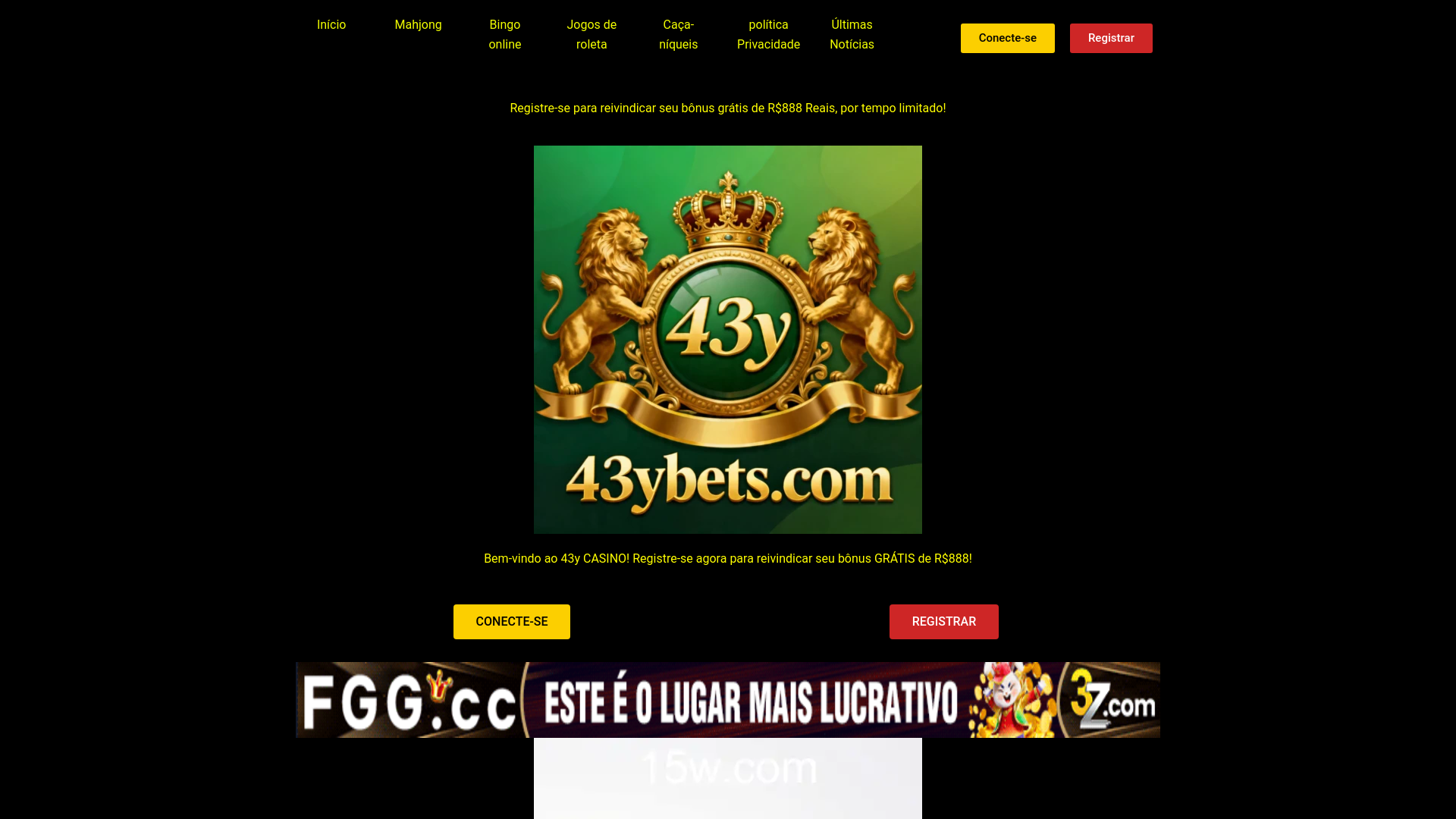 website screenshot of https://43ybets.com/