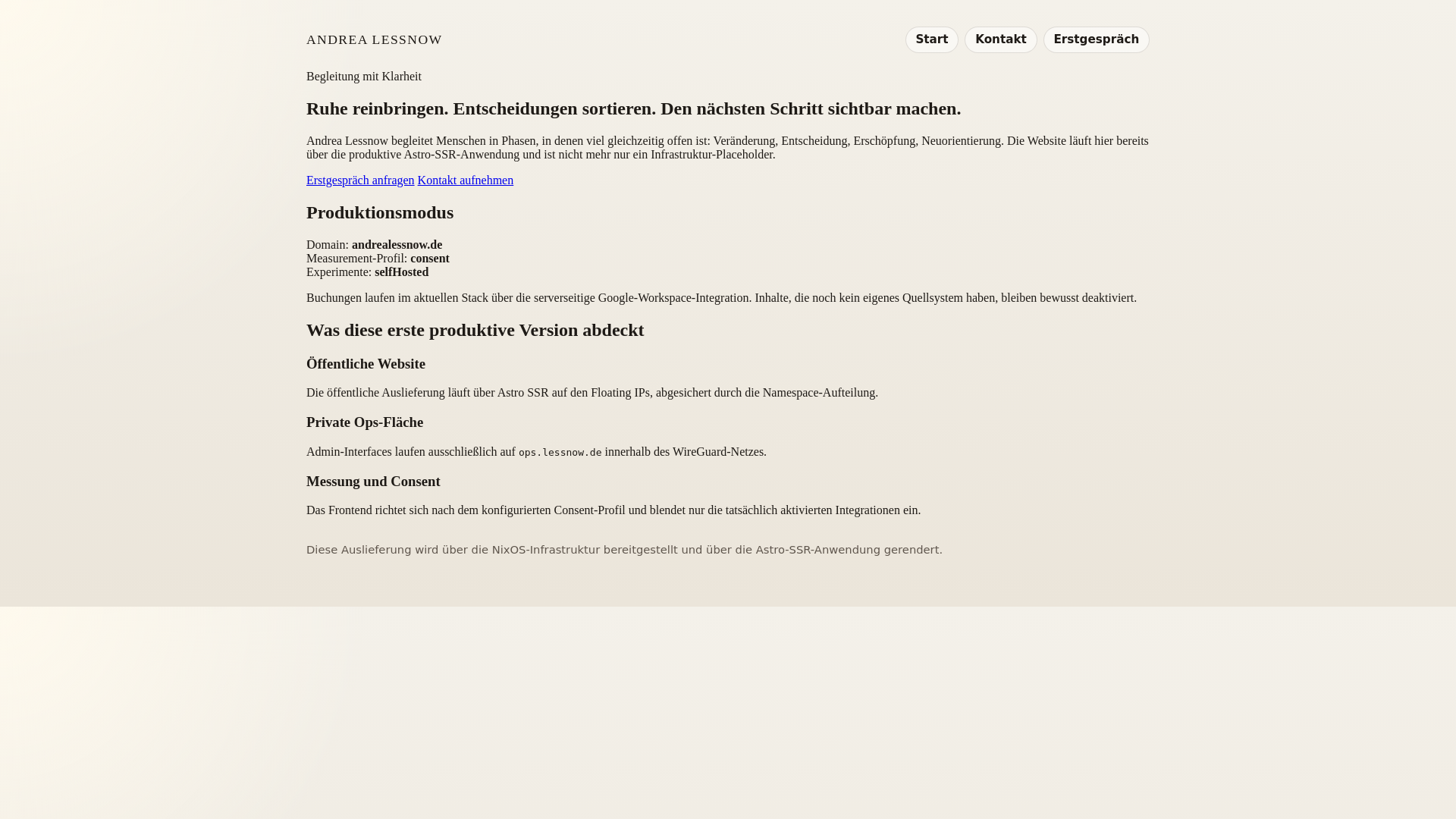 website screenshot of https://andrealessnow.de/