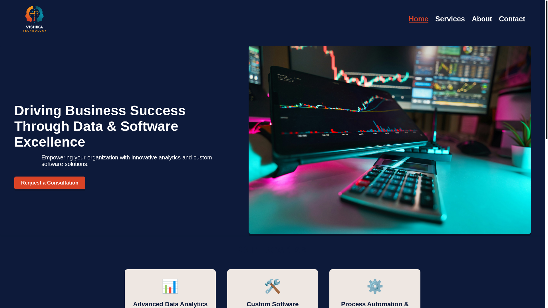 website screenshot of https://vishica.pages.dev/